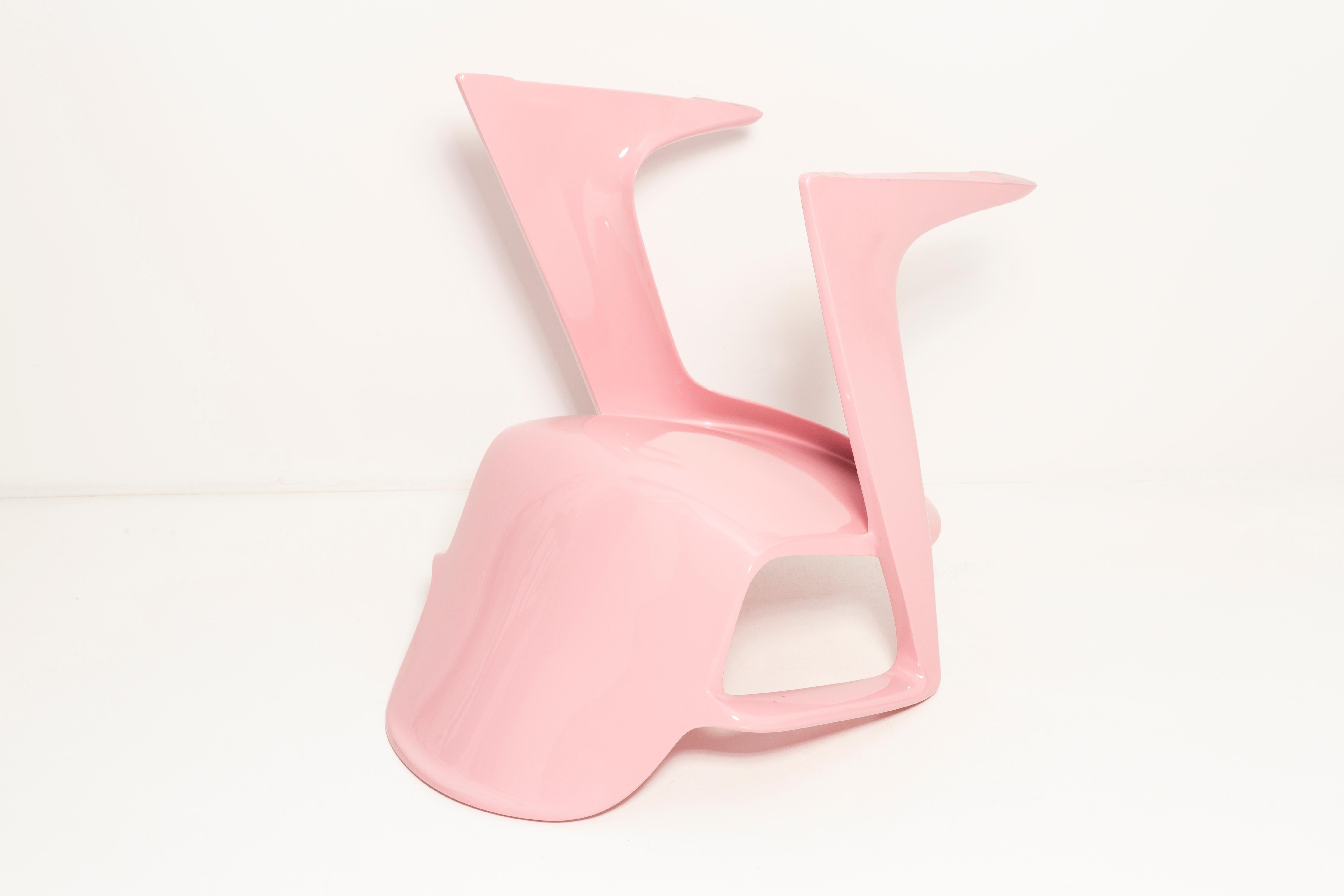 Set of Six Midcentury Pink Kangaroo Chairs, Ernst Moeckl, Germany, 1960s For Sale 8