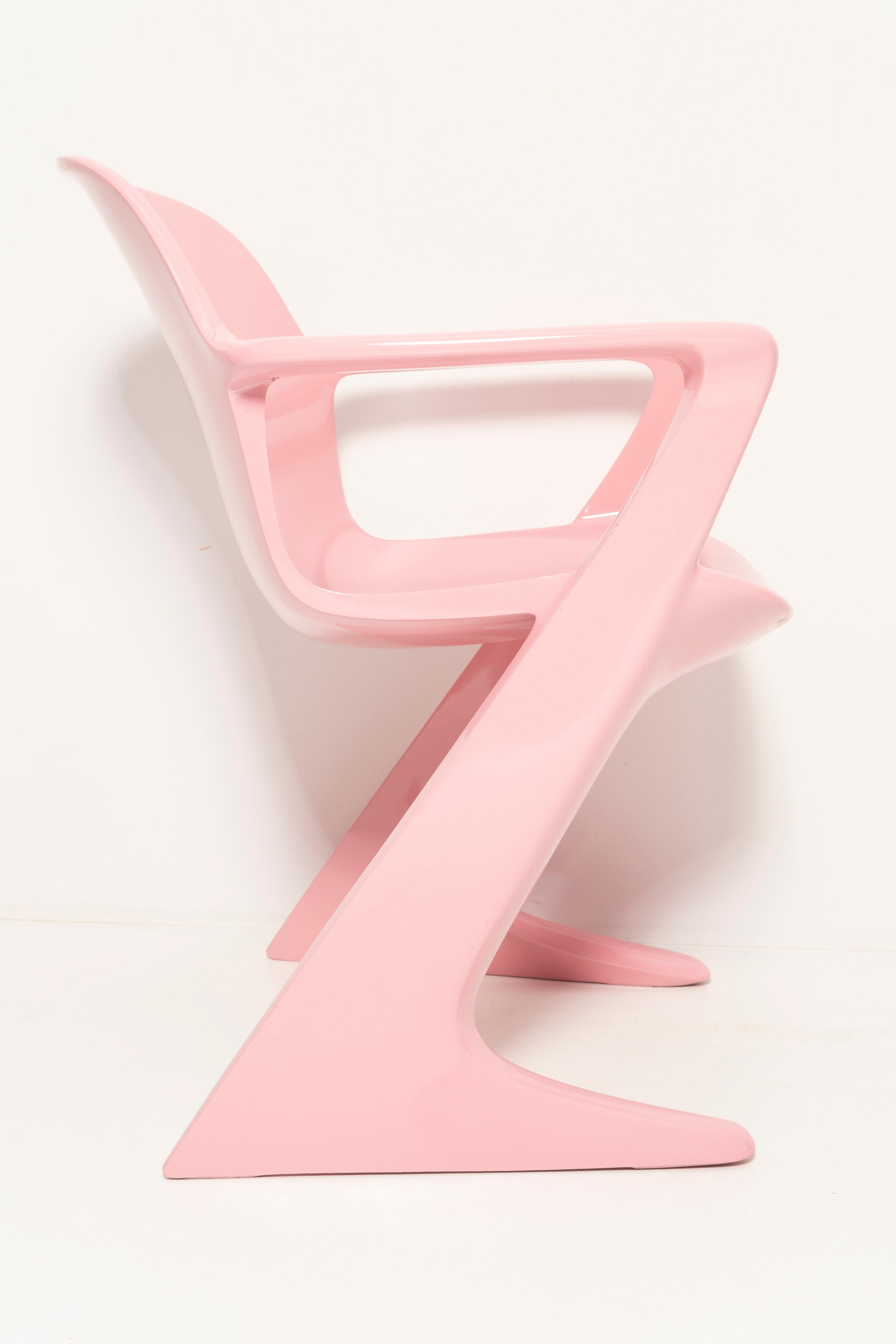 Fiberglass Set of Six Midcentury Pink Kangaroo Chairs, Ernst Moeckl, Germany, 1960s For Sale