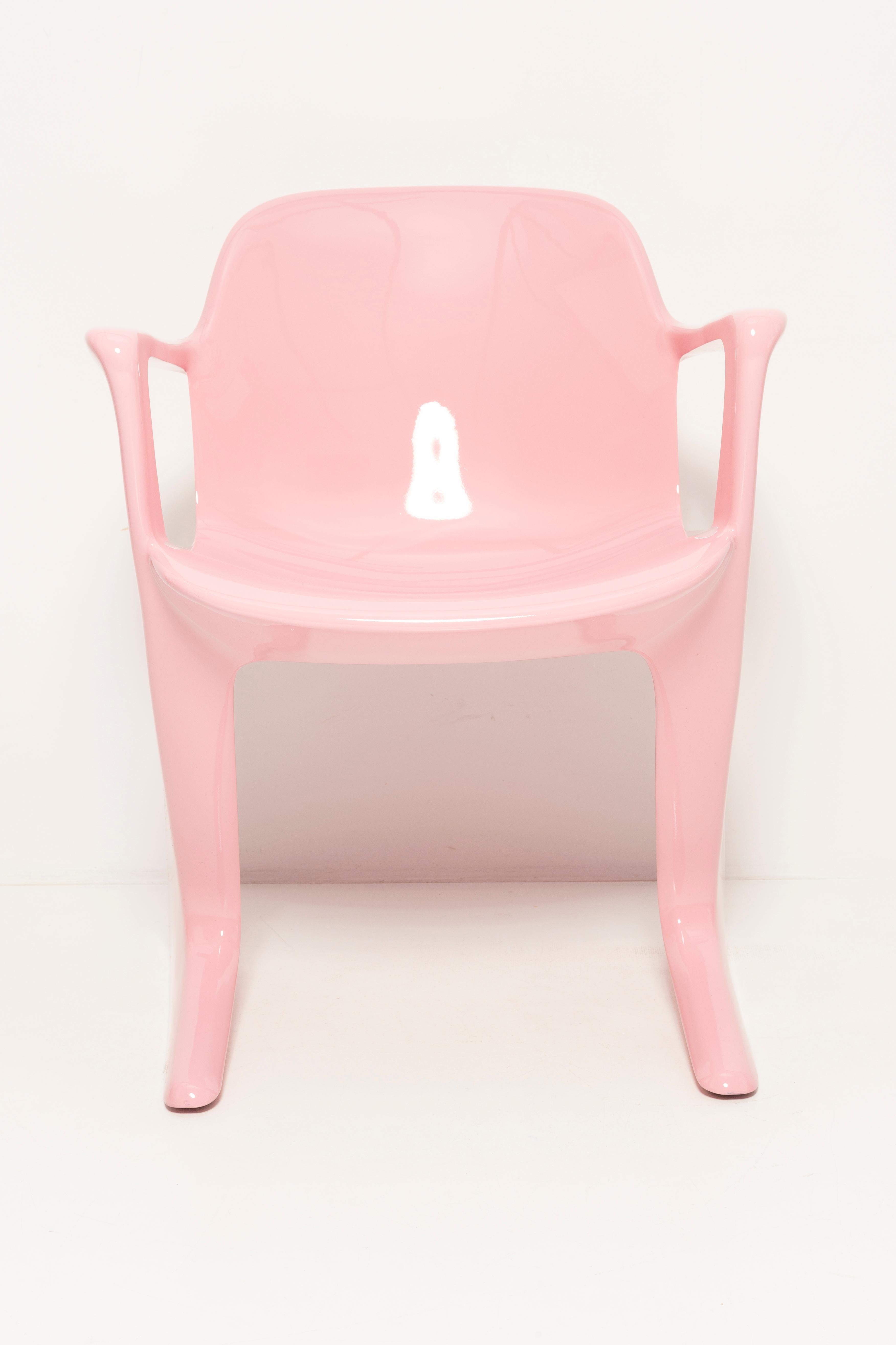Set of Six Midcentury Pink Kangaroo Chairs, Ernst Moeckl, Germany, 1960s For Sale 4