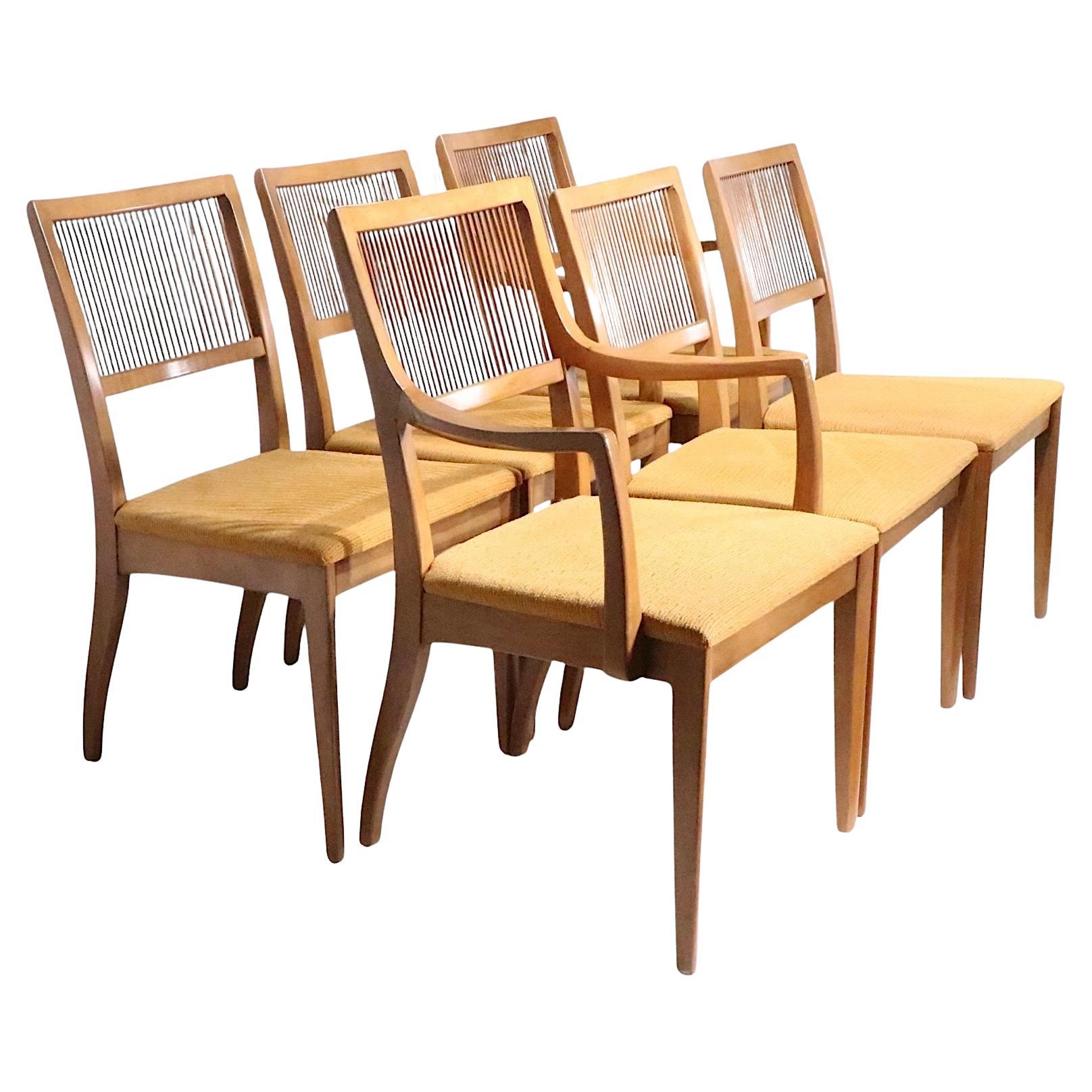 Ensemble de six chaises de salle à manger profilées du milieu du siècle par John Van Koert.  pour Drexel 1950s