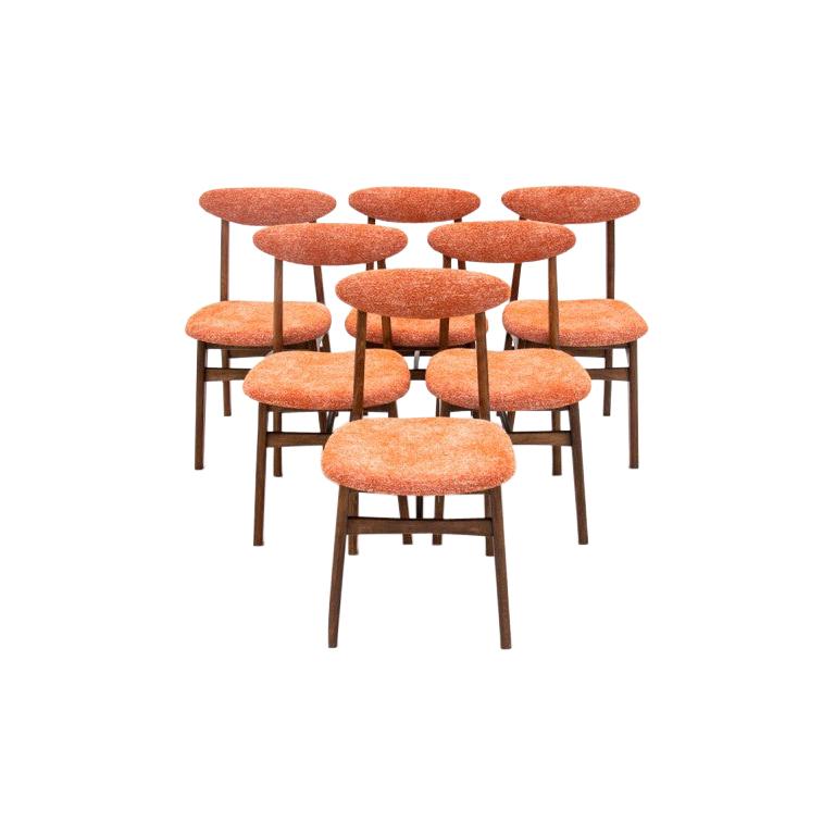 Set of Six Midcentury Retro Dining Chairs, by Rajmund Halas, Model 200-190
