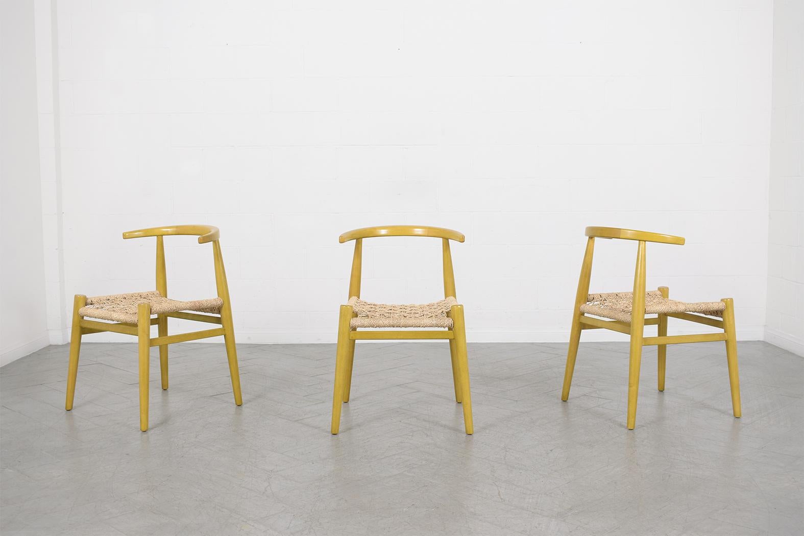 Mid-Century Modern Set of 6 Vintage Teak Barrel-Back Dining Chairs