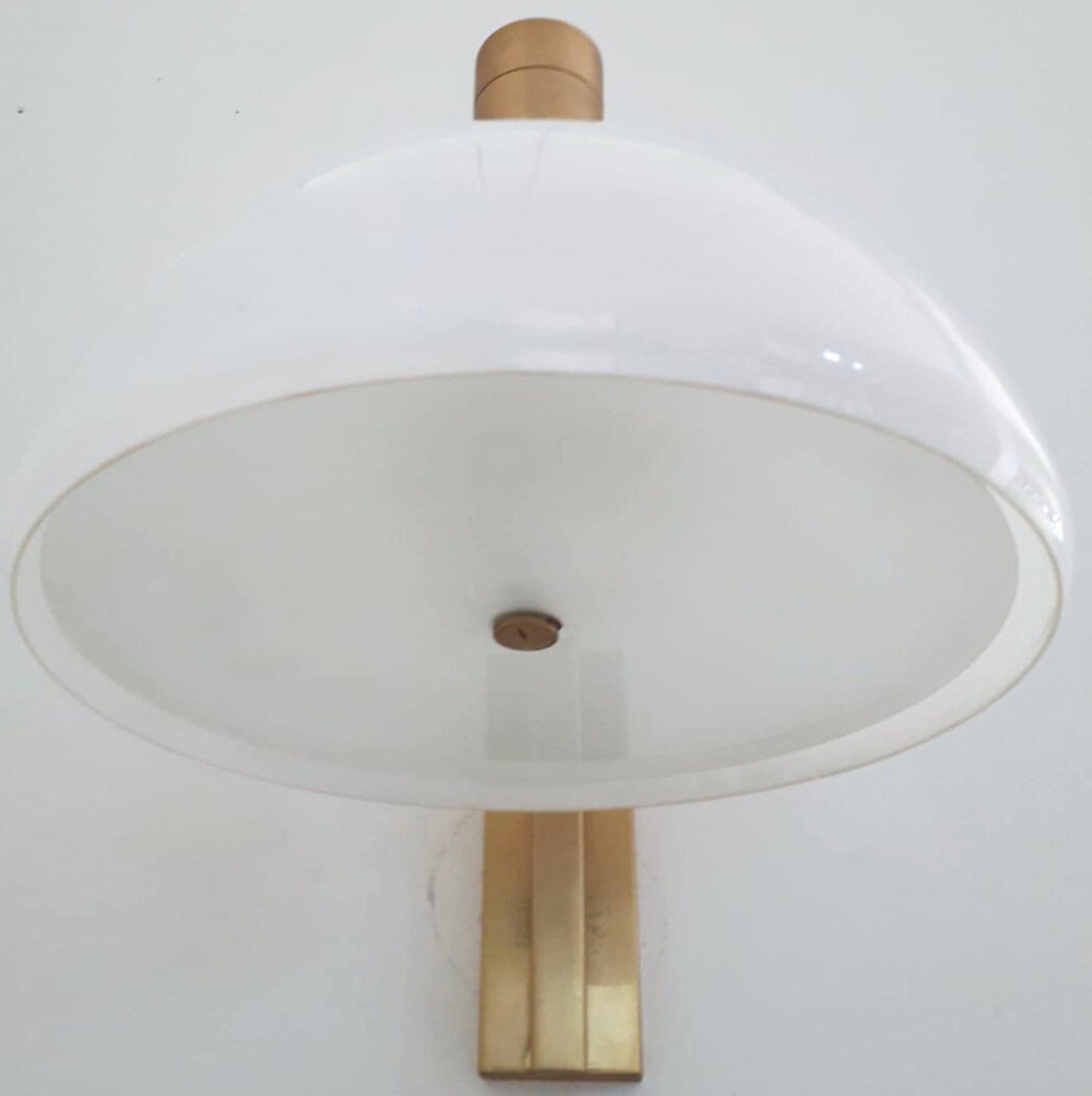 Set of Six Mid-Century Sconces with Opaline White Glass by Sirrah. Italy, 1960's For Sale 1