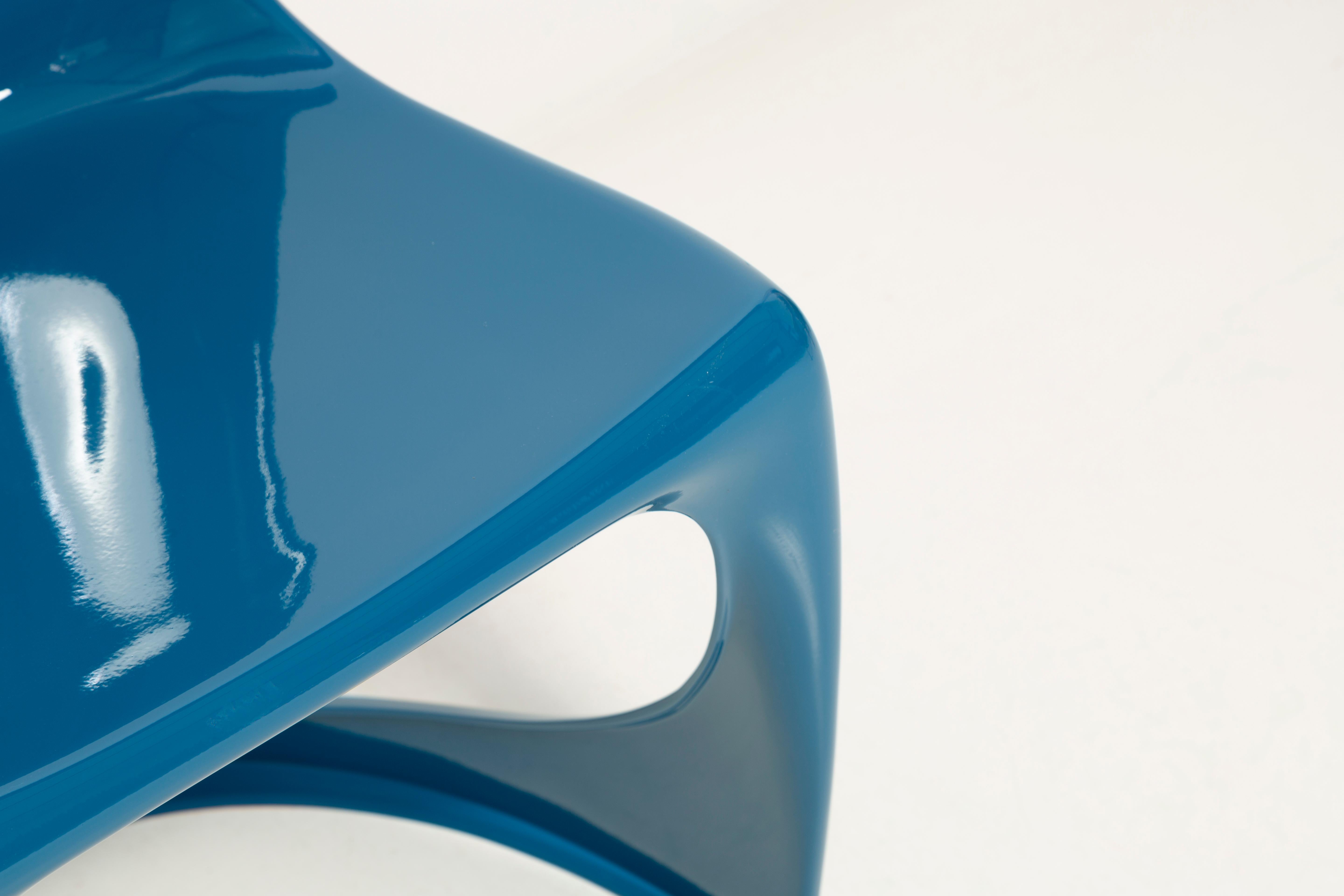 Set of Six Mid Century Sea Blue Cado Chairs, Steen Østergaard, Europe, 1960s For Sale 4