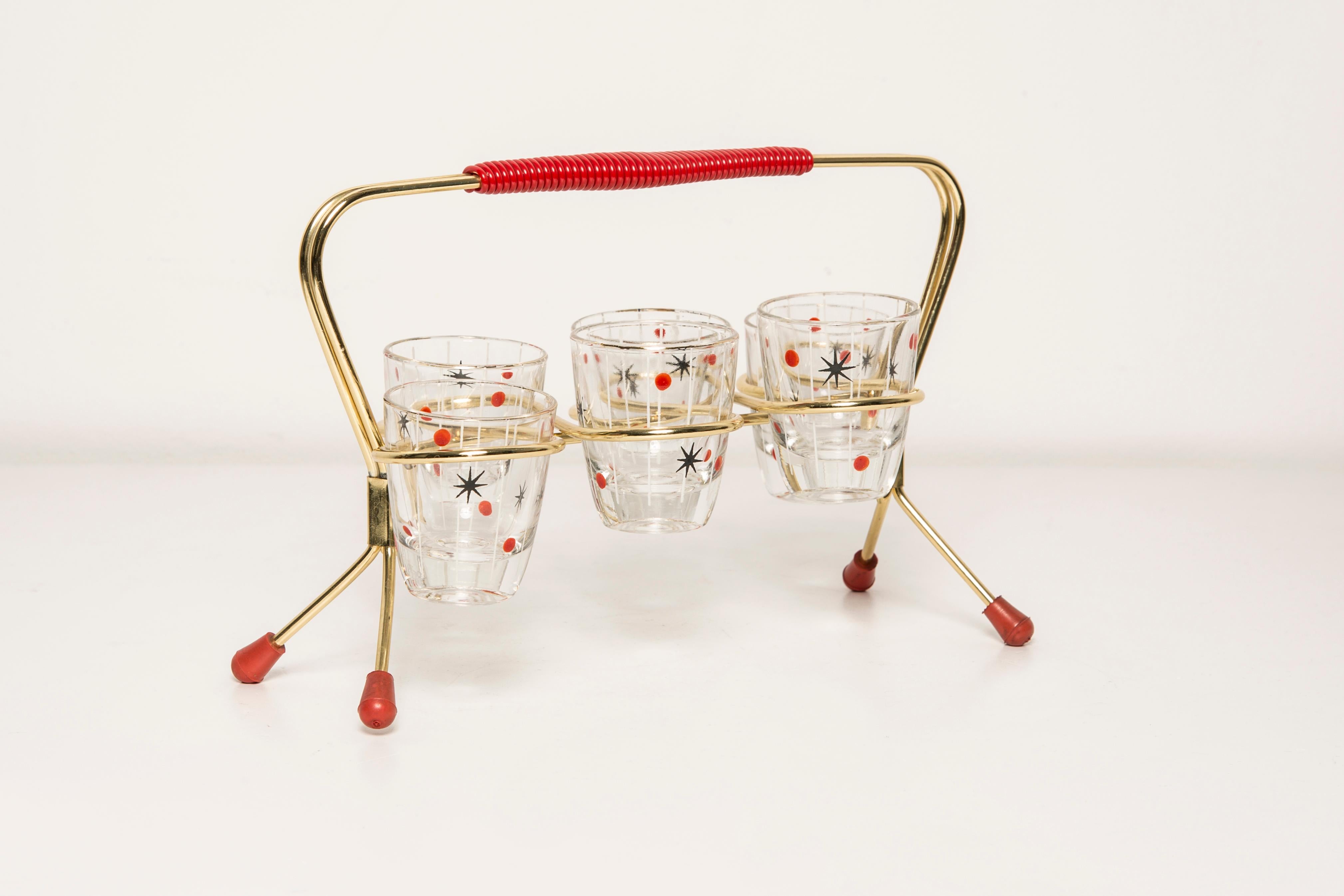 Ensemble de six petits verres du milieu du siècle, Europe, années 1960 Bon état - En vente à 05-080 Hornowek, PL