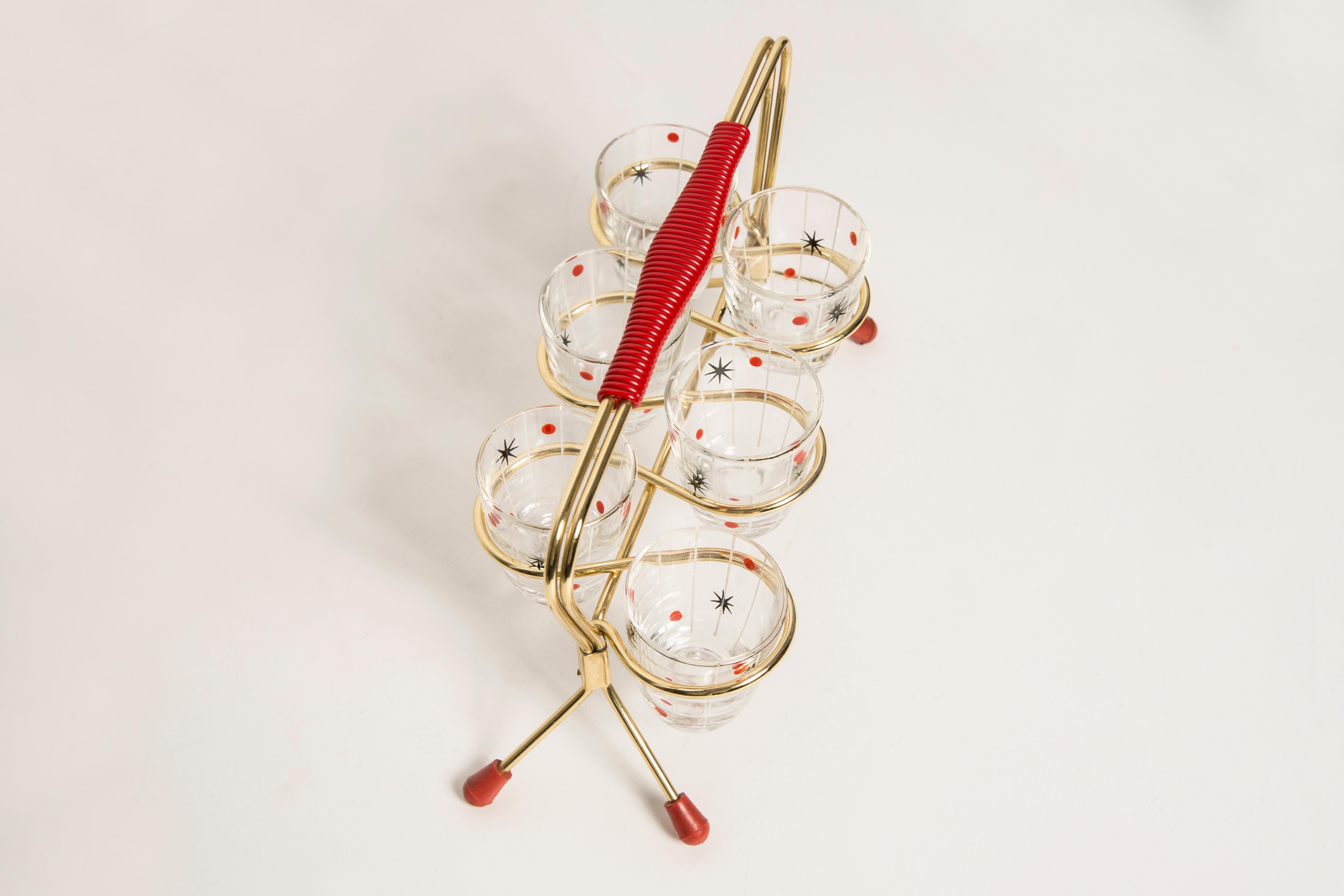 20ième siècle Ensemble de six petits verres du milieu du siècle, Europe, années 1960 en vente