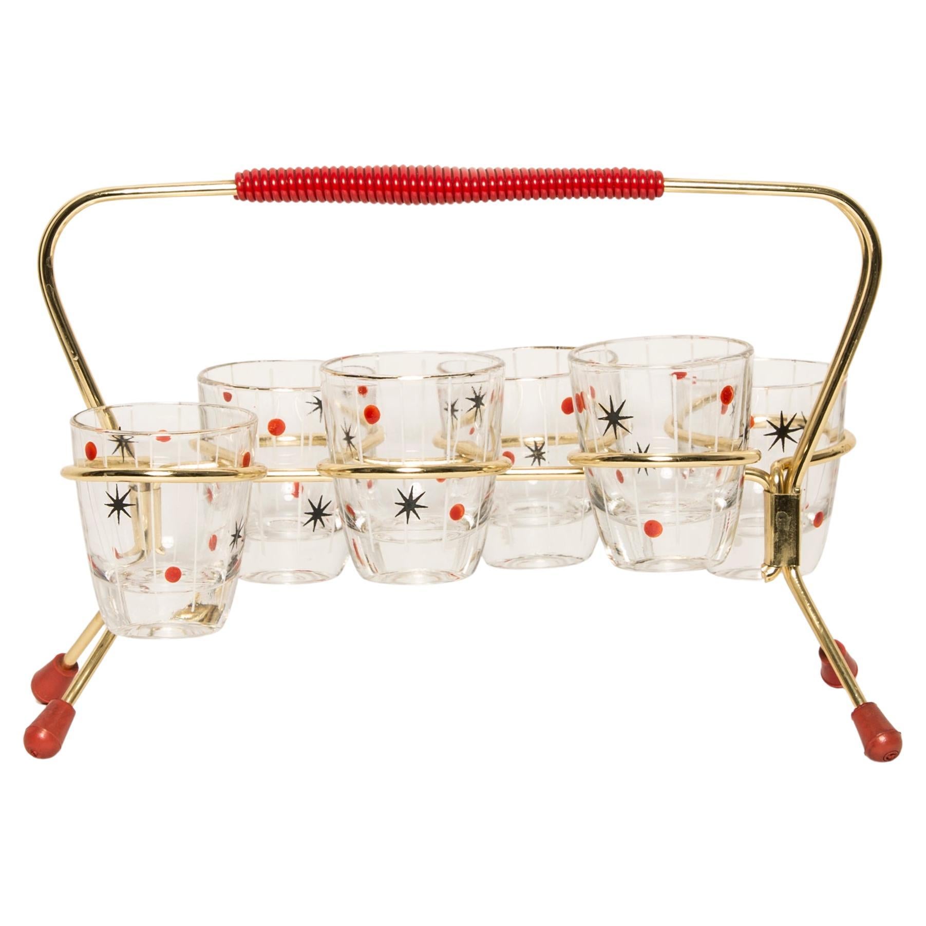 Set of Six Mid Century Small Glasses, Europe, 1960s