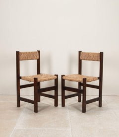 Satz von sechs spanischen Esszimmerstühlen aus der Mitte des Jahrhunderts