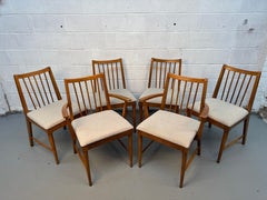 Set of Six Mid-Century Spindle-Backed Dining Chairs