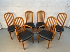 Set of Six Mid-Century Teak Dining Room Chairs
