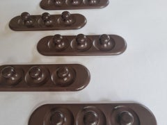 Set of Six Mid Century Wall Hooks, 1970s