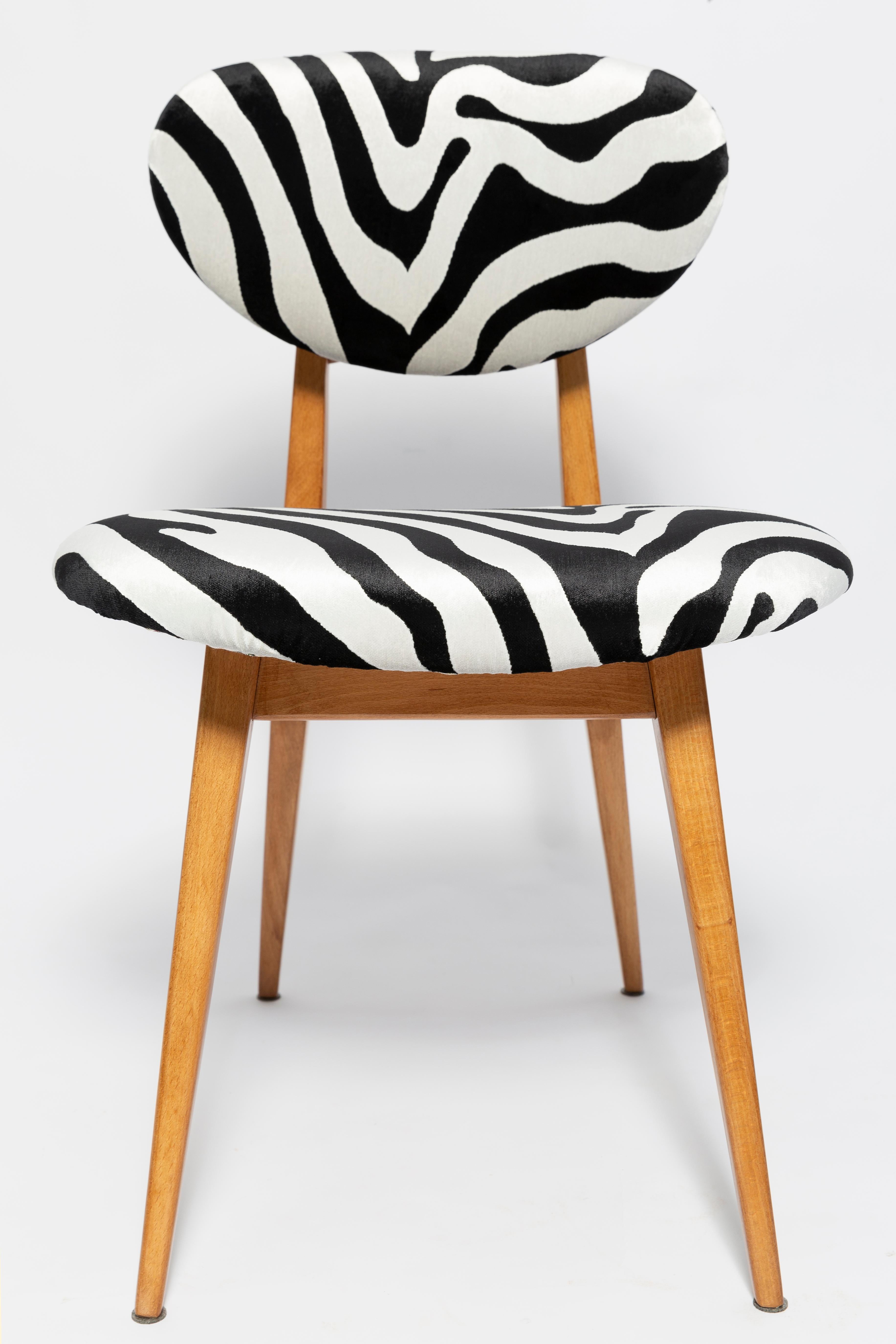 Set of Six Mid-Century Zebra Chairs, Type 200/128 by J. Kedziorek, Europe, 1960s For Sale 2