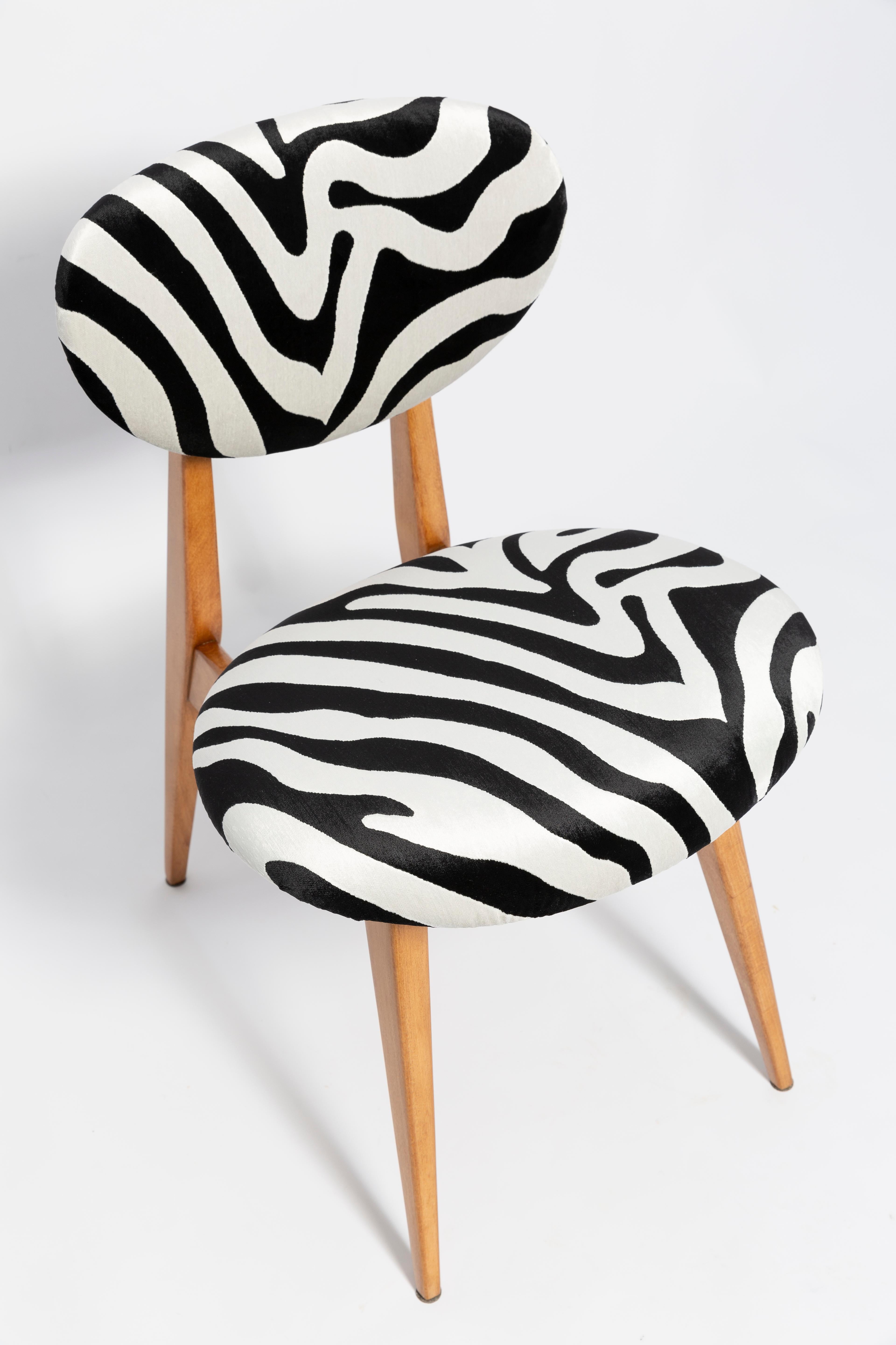 Set of Six Mid-Century Zebra Chairs, Type 200/128 by J. Kedziorek, Europe, 1960s For Sale 3