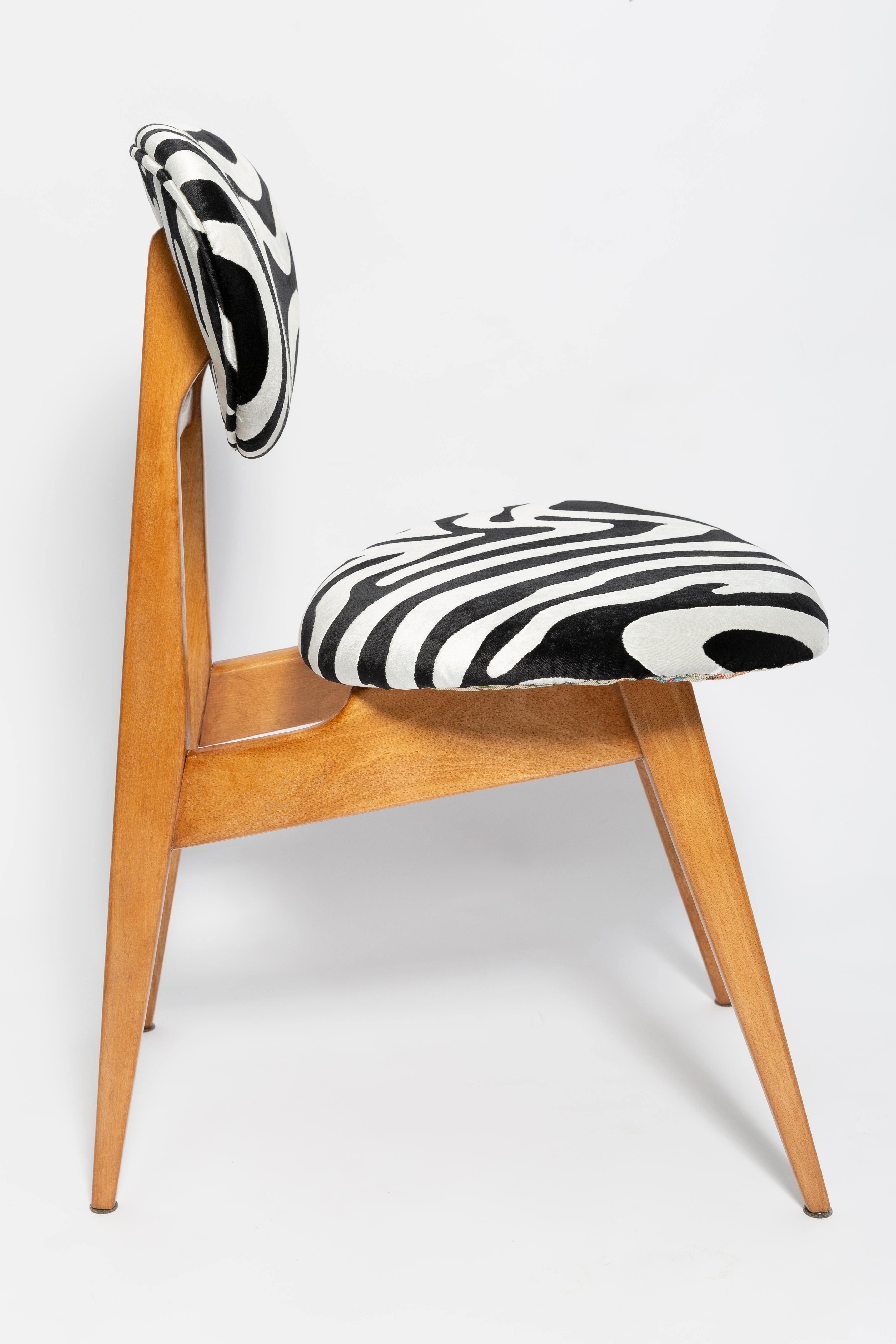 20th Century Set of Six Mid-Century Zebra Chairs, Type 200/128 by J. Kedziorek, Europe, 1960s For Sale