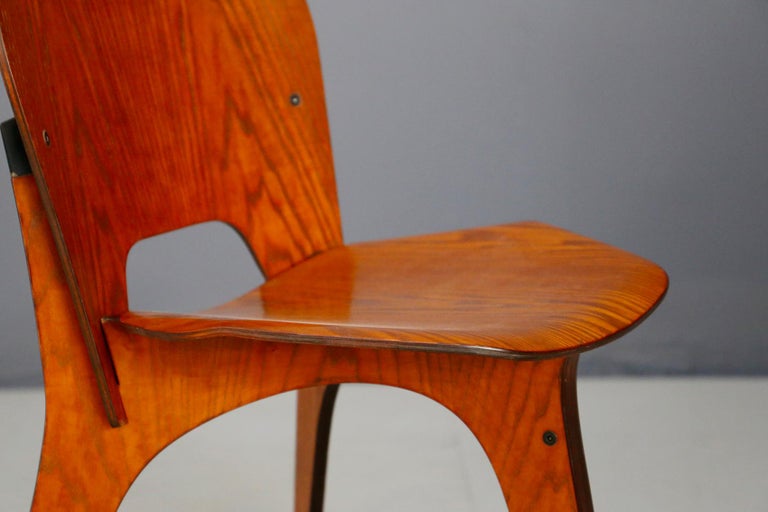 Set of Six Midcentury Chairs by Eugenio Gerli for Tecno, Published