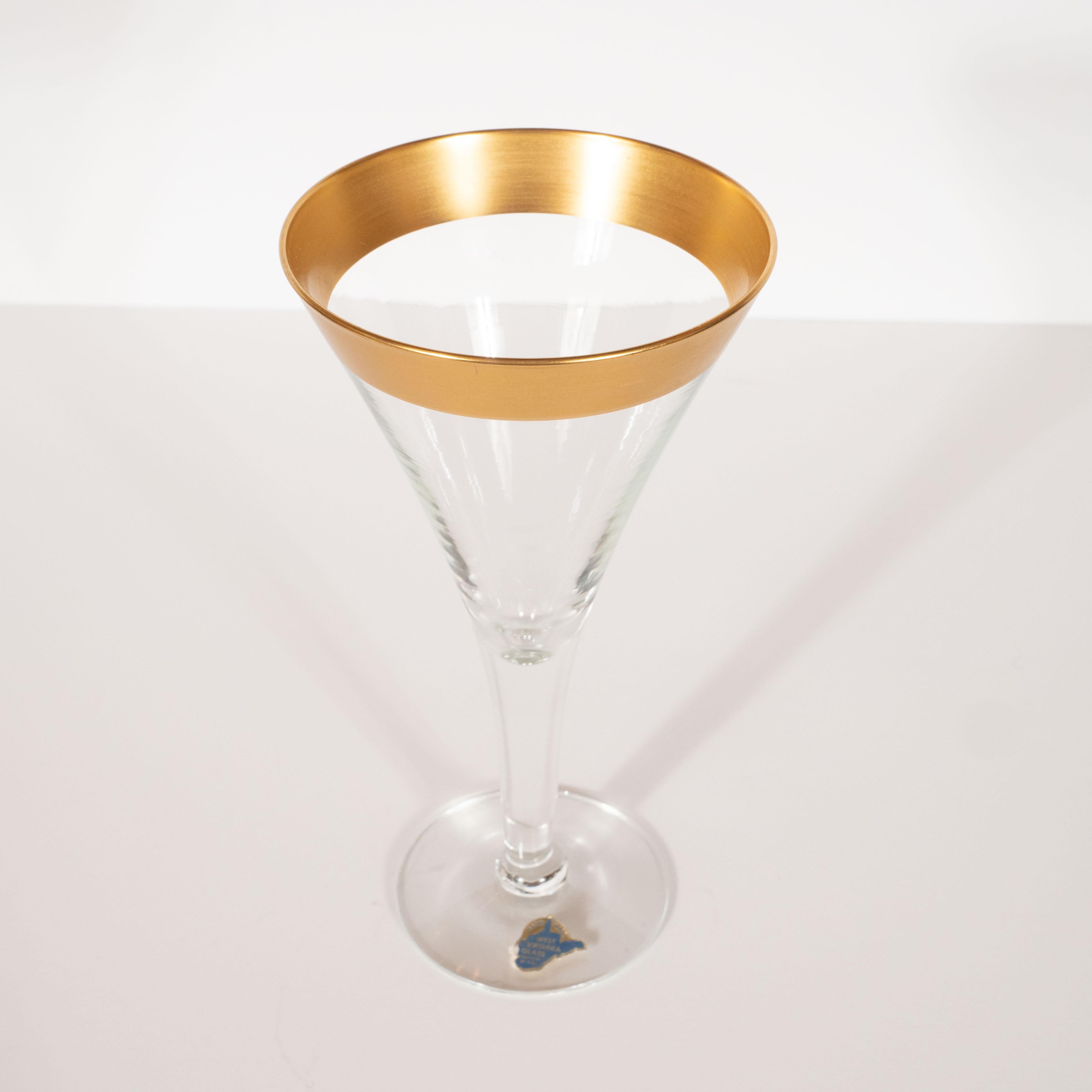 Set of Six Midcentury Champagne/ Martini Glasses by Dorothy Thorpe 1