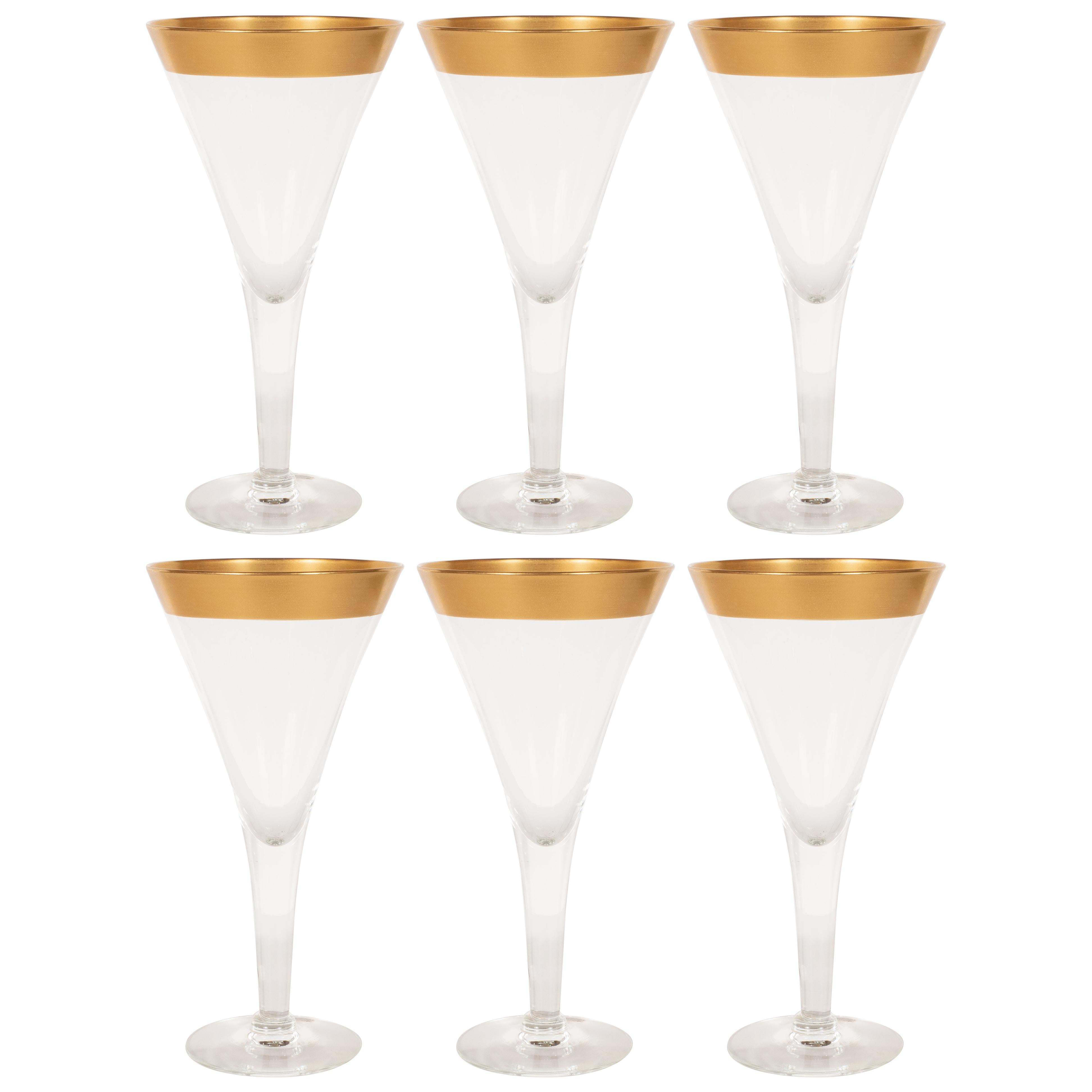 Set of Six Midcentury Champagne/ Martini Glasses by Dorothy Thorpe