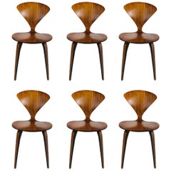 Vintage Set of Six Midcentury Cherner Dining Chairs for Plycraft
