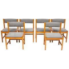 Set of Six Midcentury Danish Oak Dining Chairs by Borge Mogensen