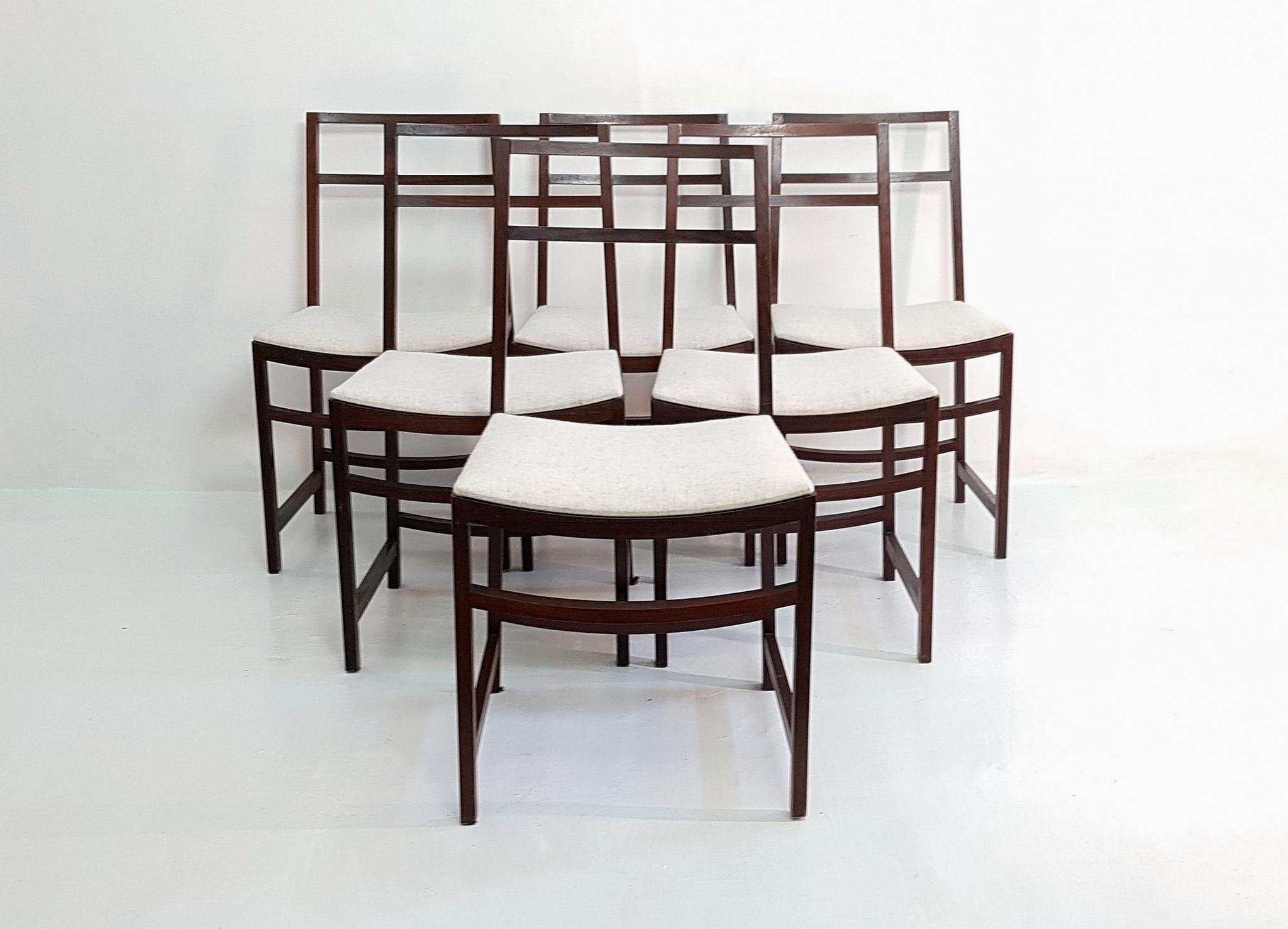 Set of Six Midcentury Dining Chairs by Renato Venturi for MIM Roma Italy 4