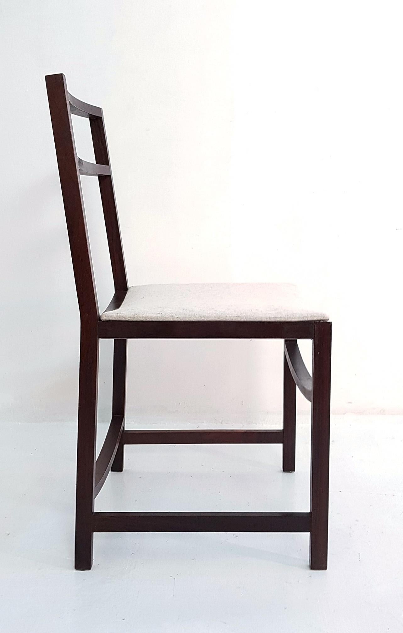 Set of Six Midcentury Dining Chairs by Renato Venturi for MIM Roma Italy 1