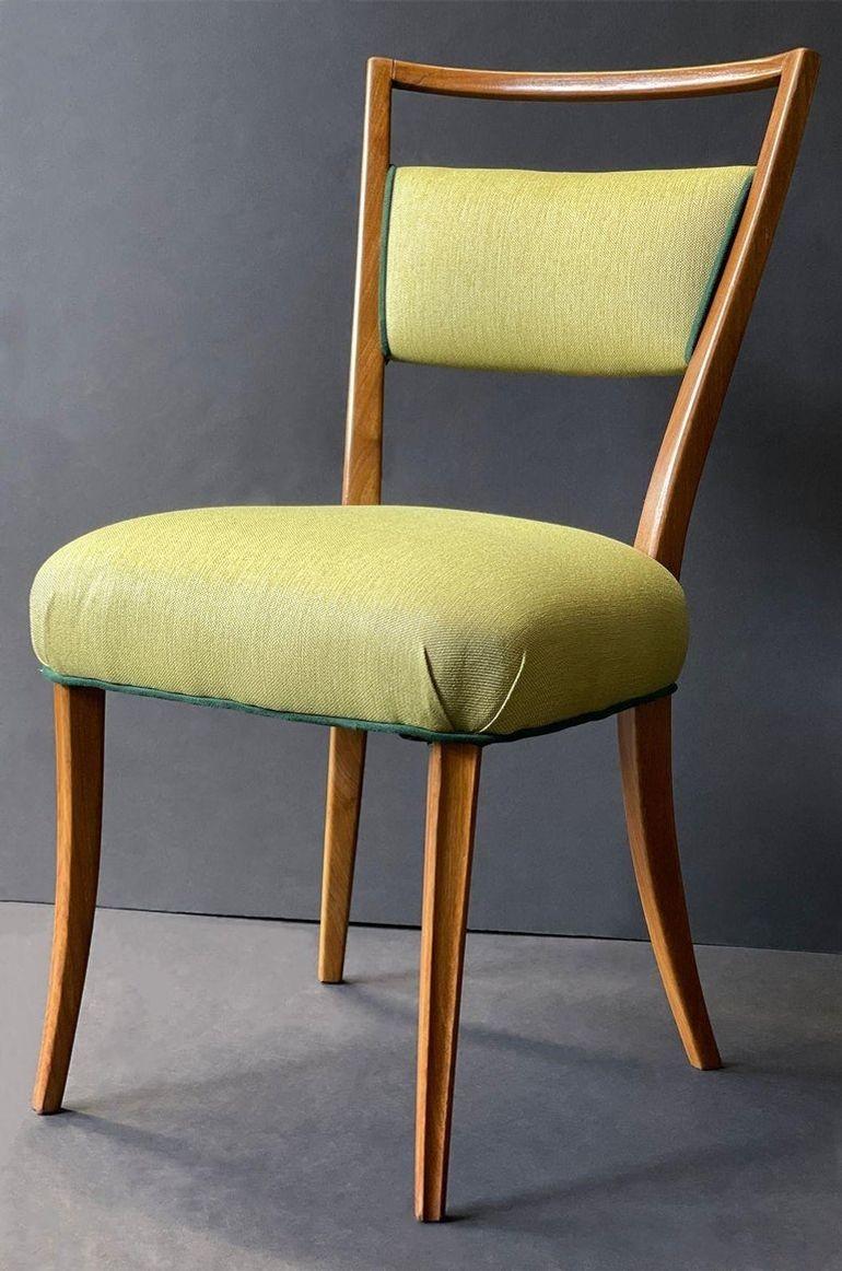 Italian Set of Six Midcentury Dining Chairs in the Style of Carlo Molino For Sale