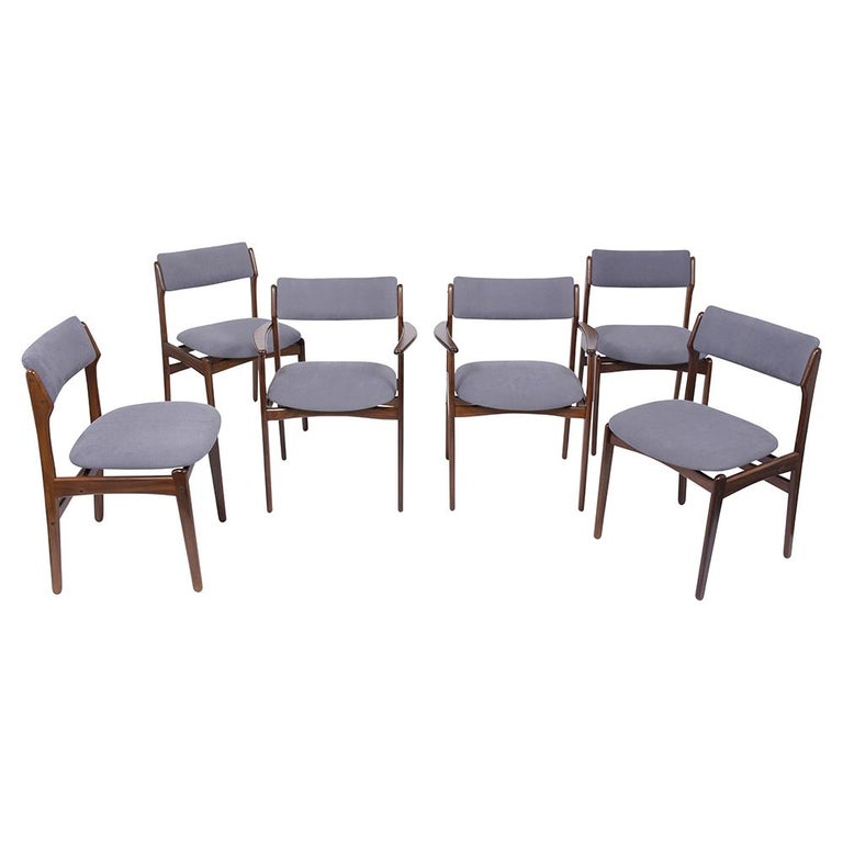 Mid-Century Modern Set of Six Danish Teak Dining Chairs For Sale