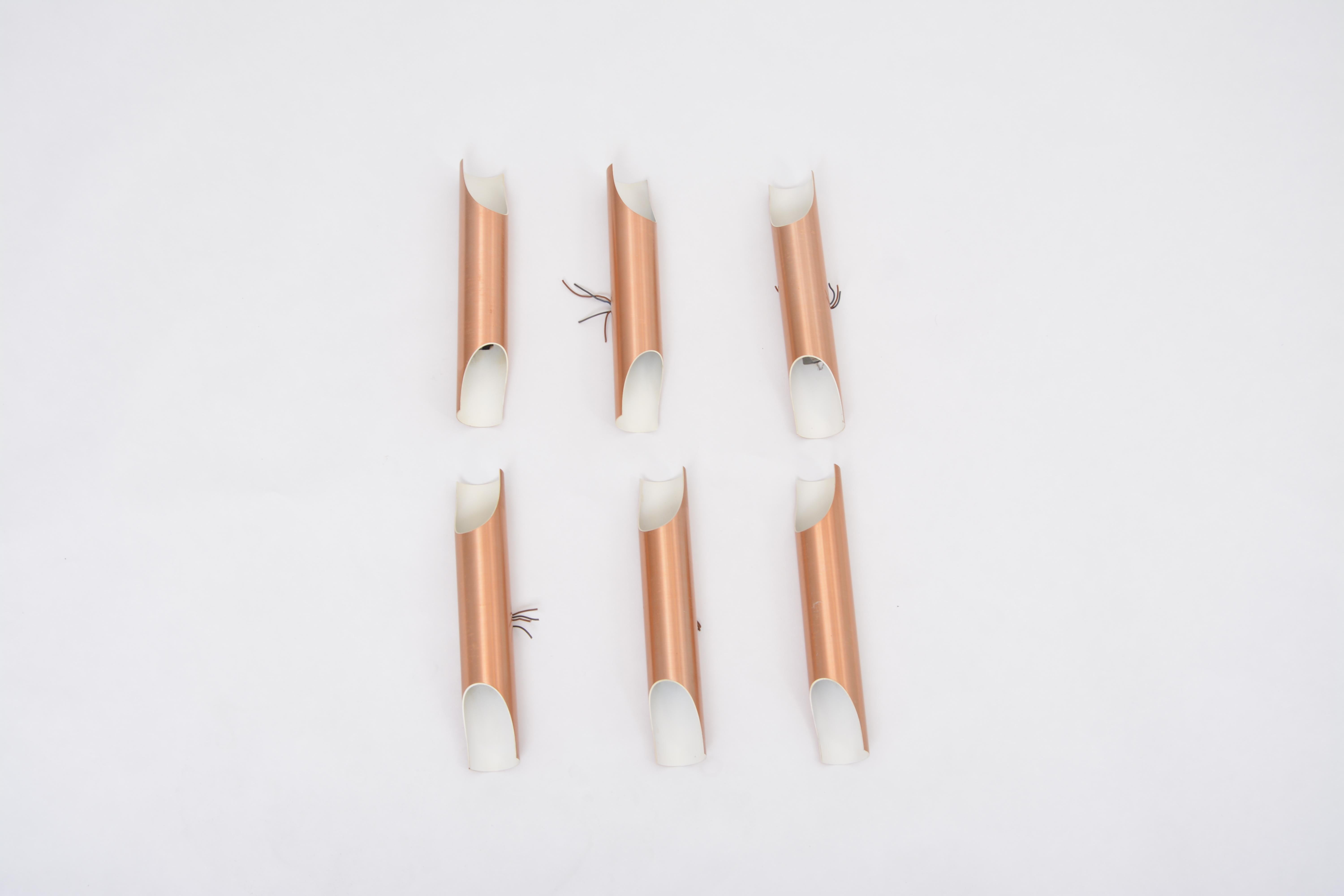 Set of six Midcentury Fuga metal wall light by Maija Liisa Komulainen for Raak For Sale 4