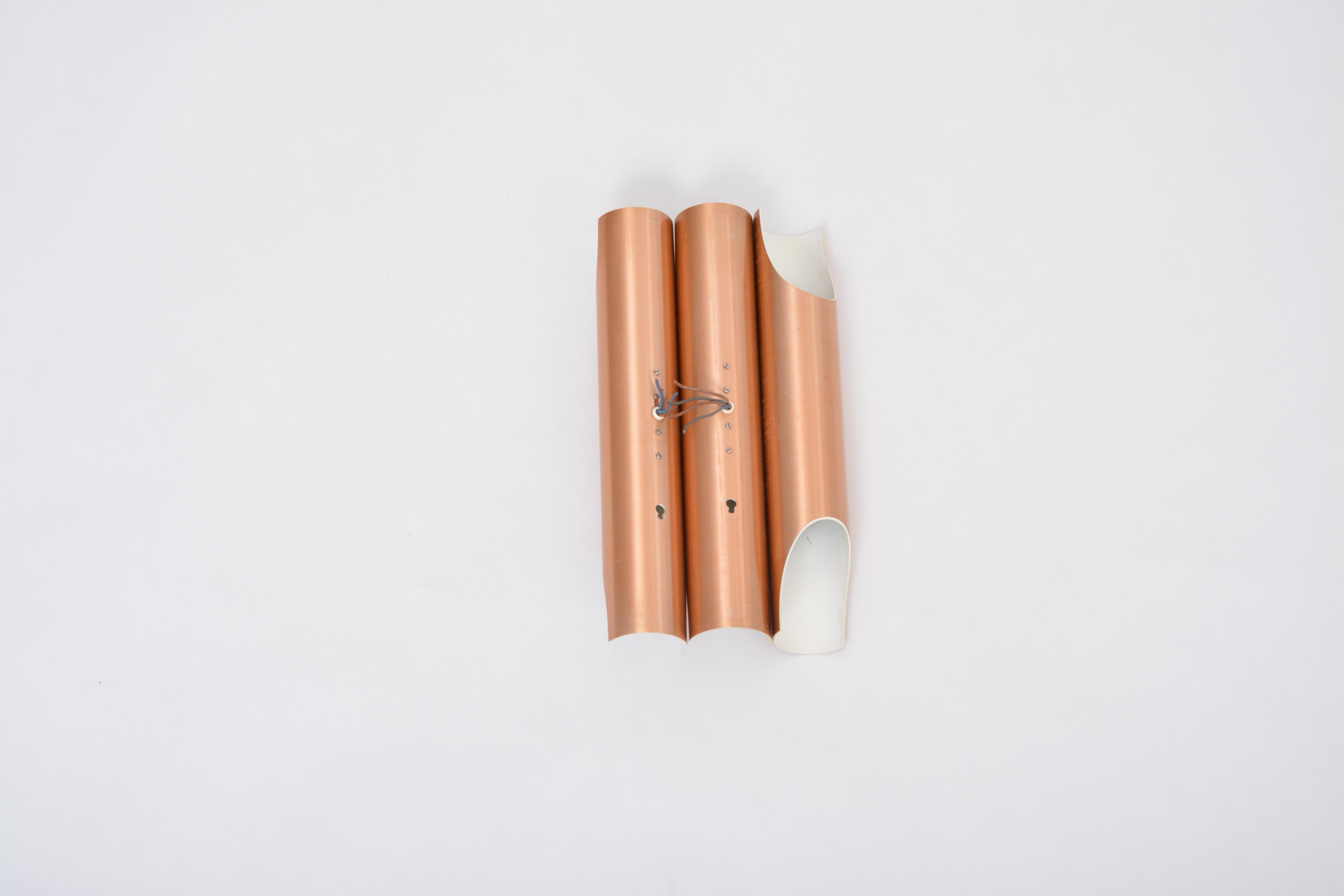 Mid-Century Modern Set of six Midcentury Fuga metal wall light by Maija Liisa Komulainen for Raak For Sale