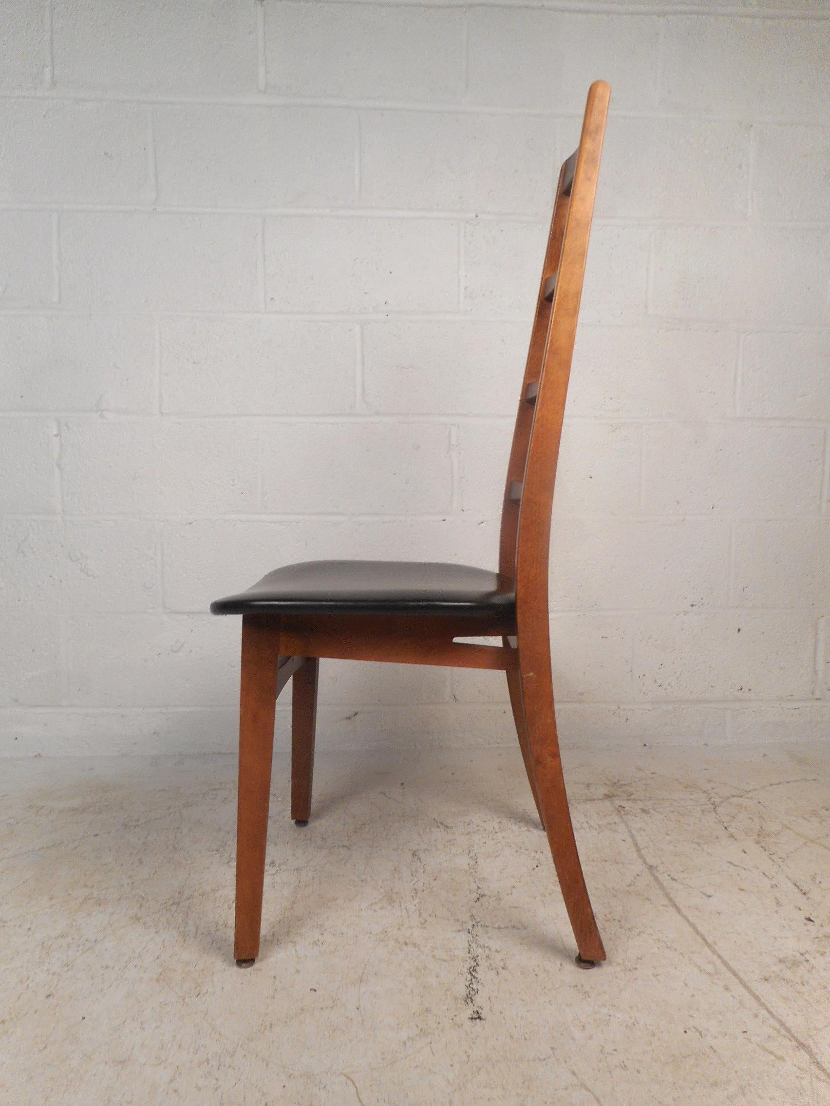 Mid-Century Modern Set of Six Midcentury Ladder Back Dining Chairs, Niels Koefoed Style