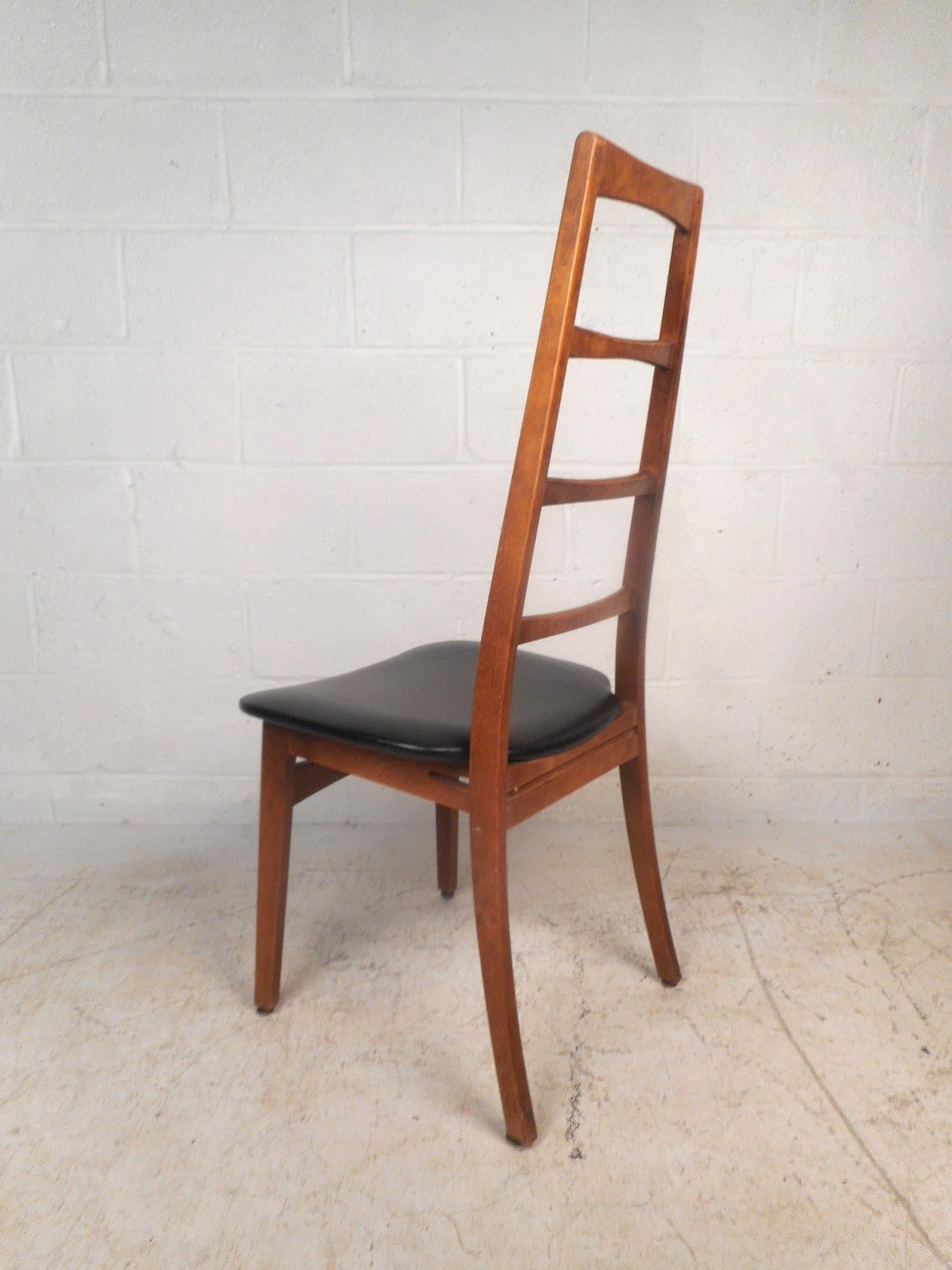 Danish Set of Six Midcentury Ladder Back Dining Chairs, Niels Koefoed Style