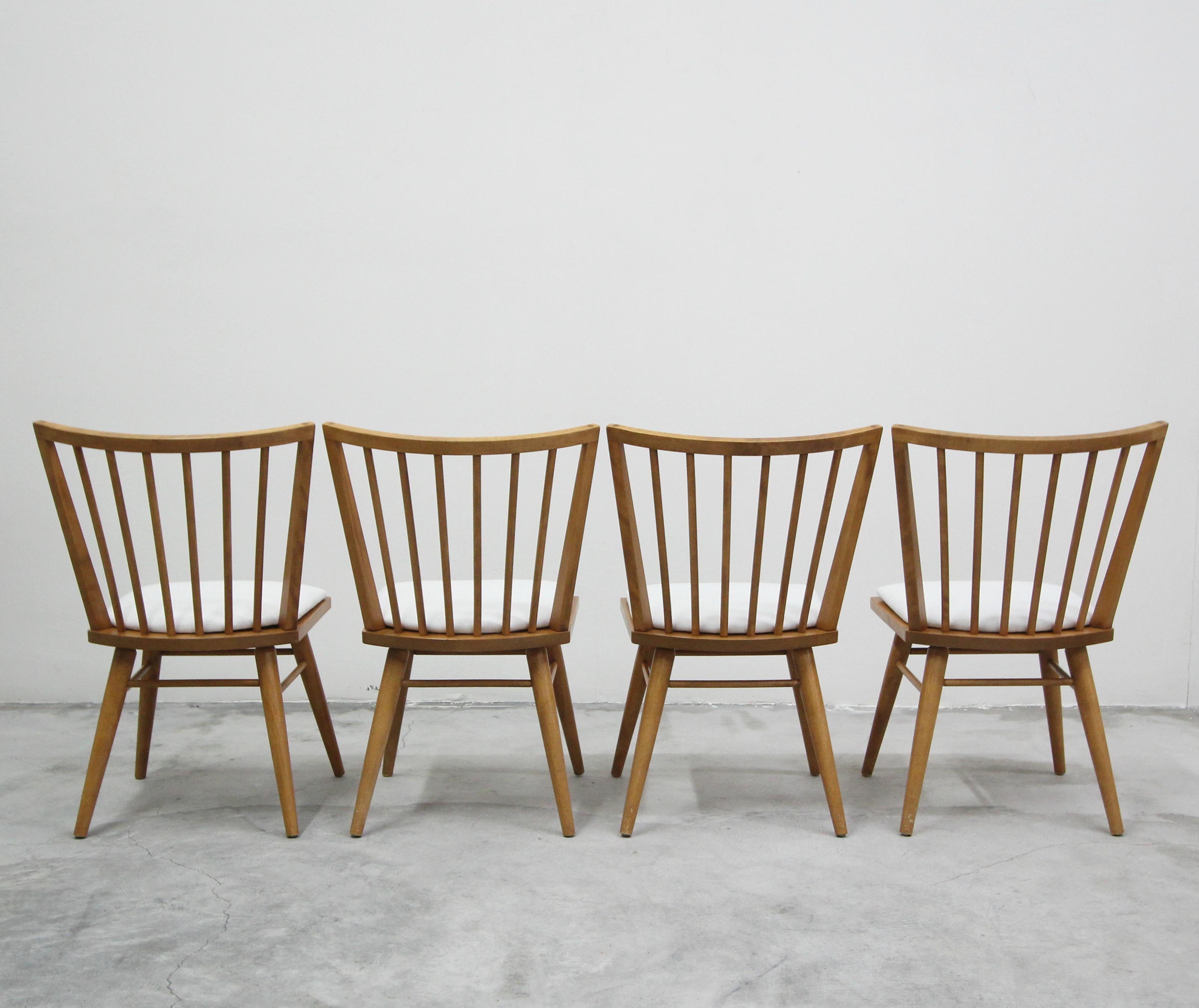 Set of Six Midcentury Maple Spindle Back Dining Chairs by Conant Ball 2