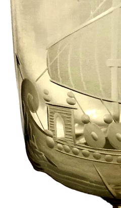 Set di sei bicchieri con stelo Viking Longboat, stile Midcentury Modern