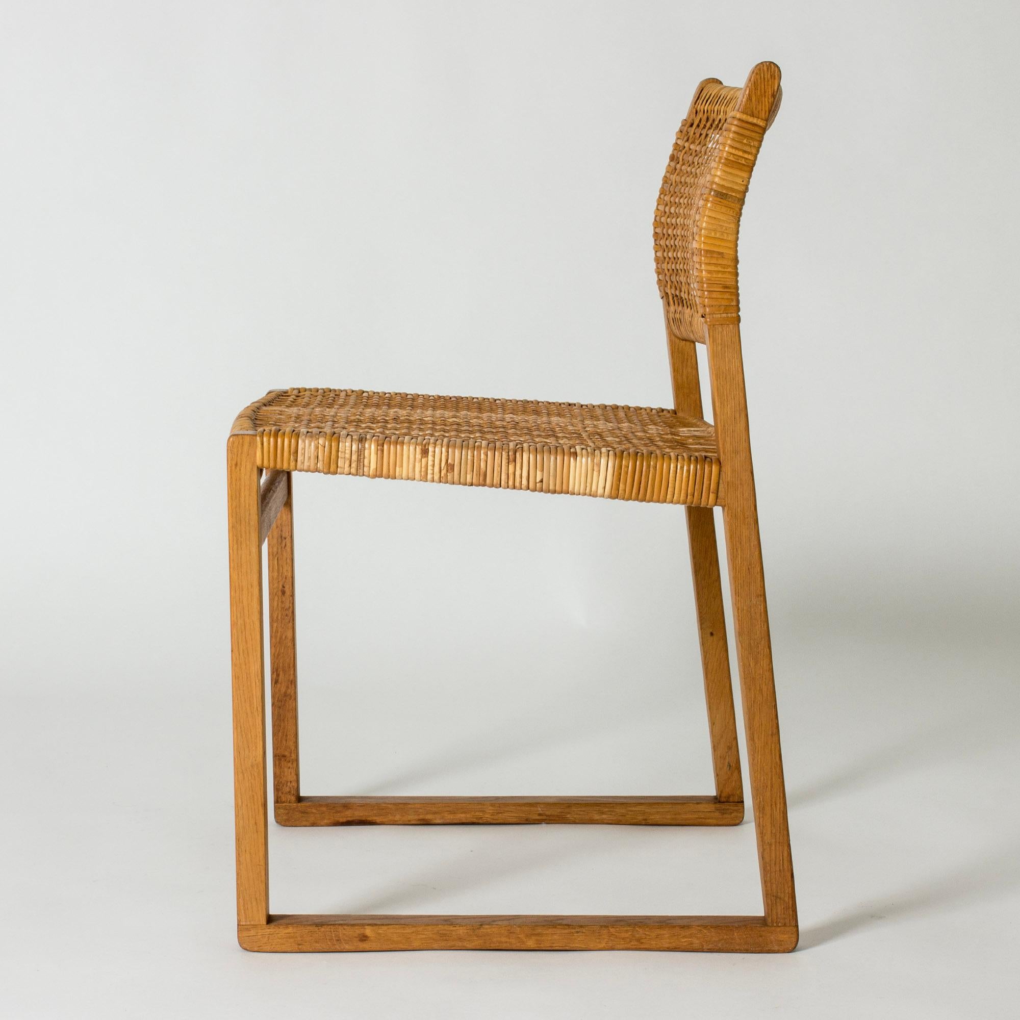 Set of six Midcentury Rattan Dining chairs by Børge Mogensen, Denmark, 1960s 4