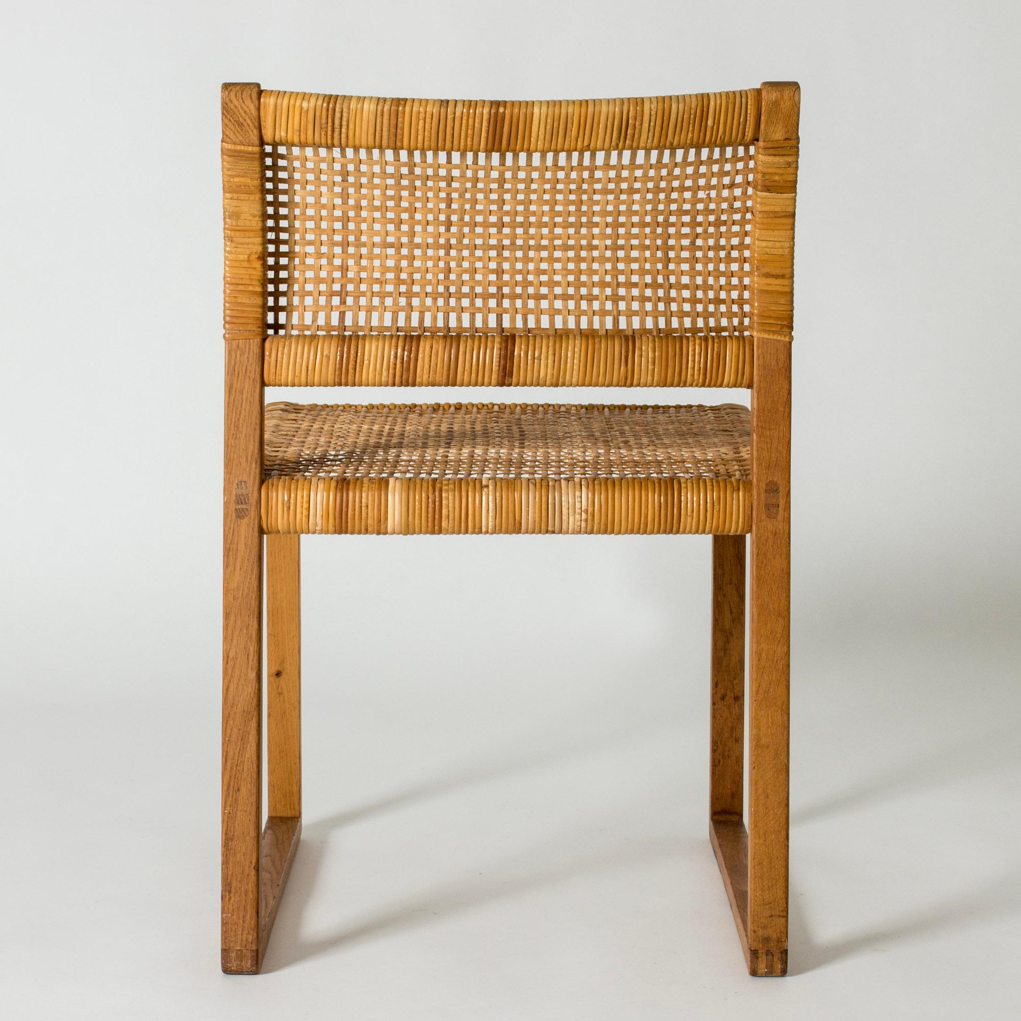 Set of six Midcentury Rattan Dining chairs by Børge Mogensen, Denmark, 1960s 5