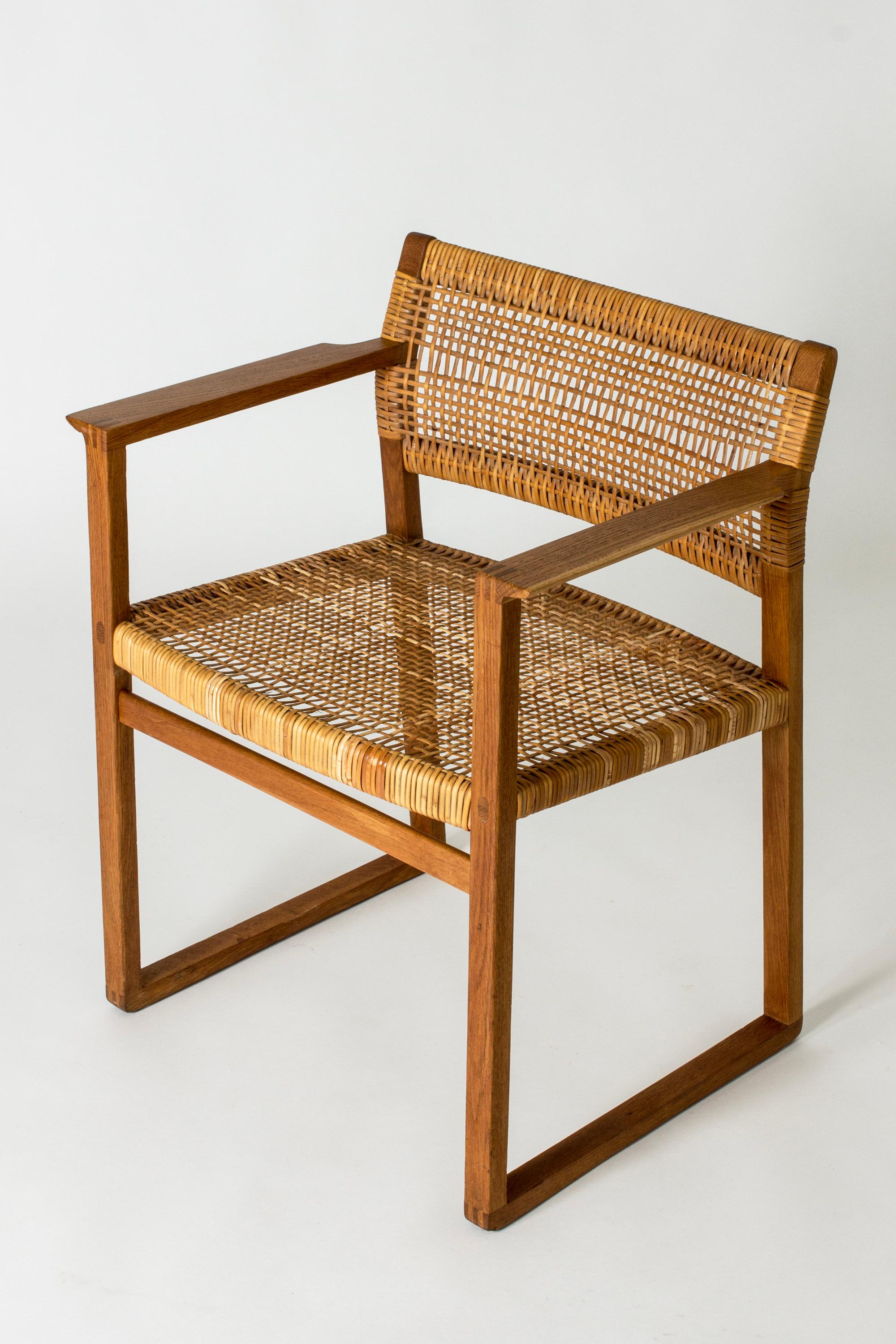 Set of six Midcentury Rattan Dining chairs by Børge Mogensen, Denmark, 1960s 6