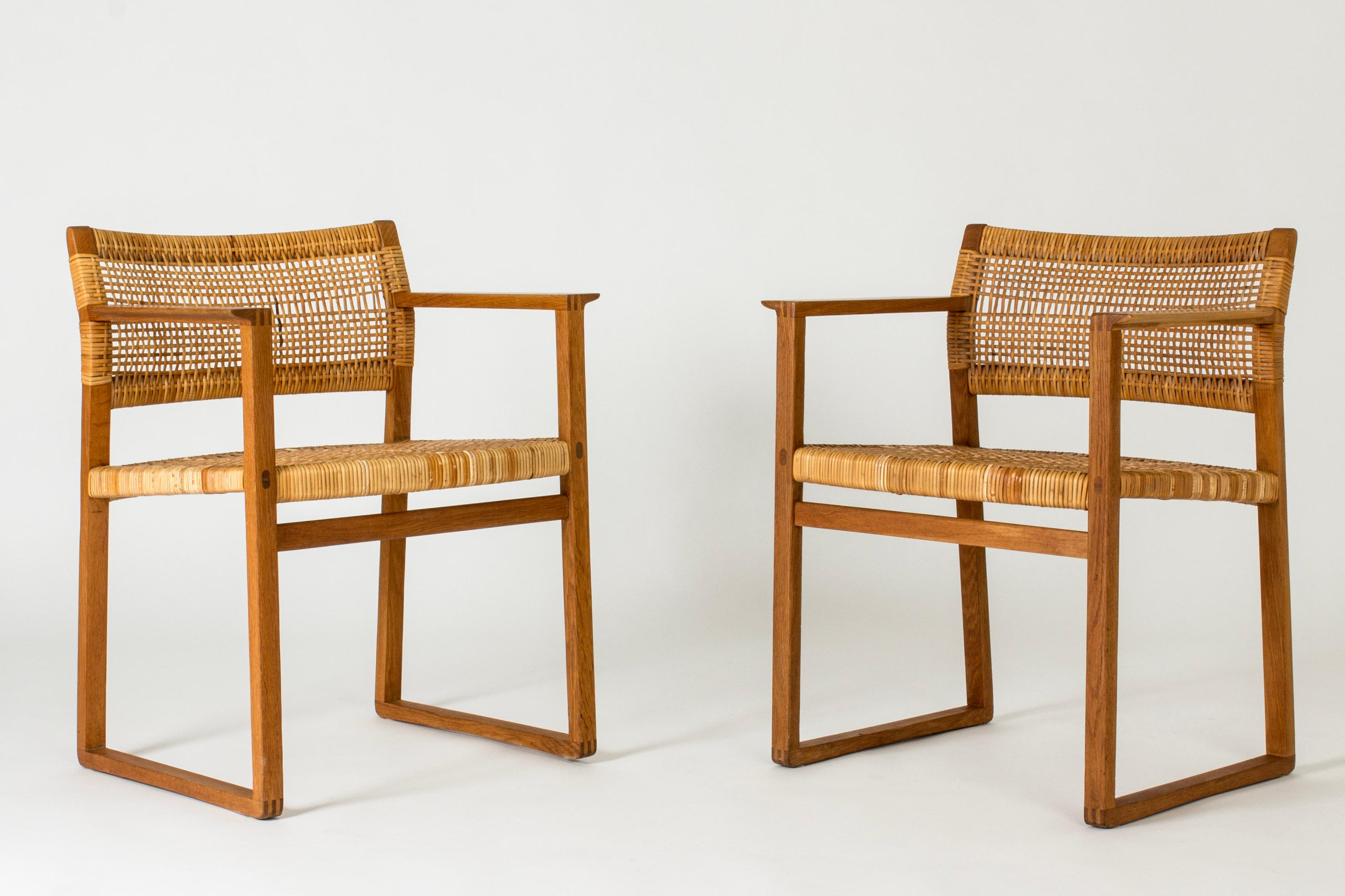 Set of six Midcentury Rattan Dining chairs by Børge Mogensen, Denmark, 1960s 8