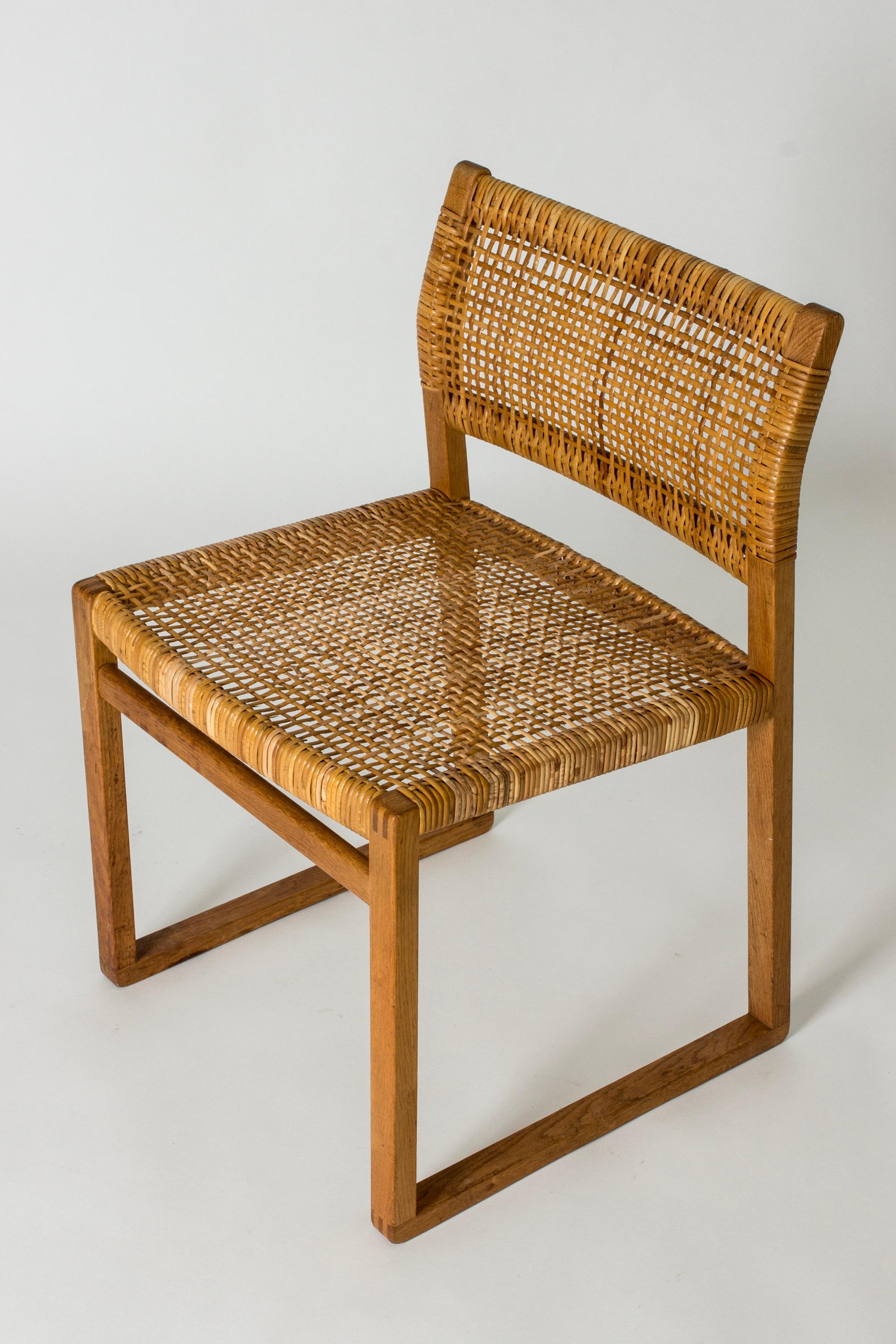 Set of six Midcentury Rattan Dining chairs by Børge Mogensen, Denmark, 1960s 1