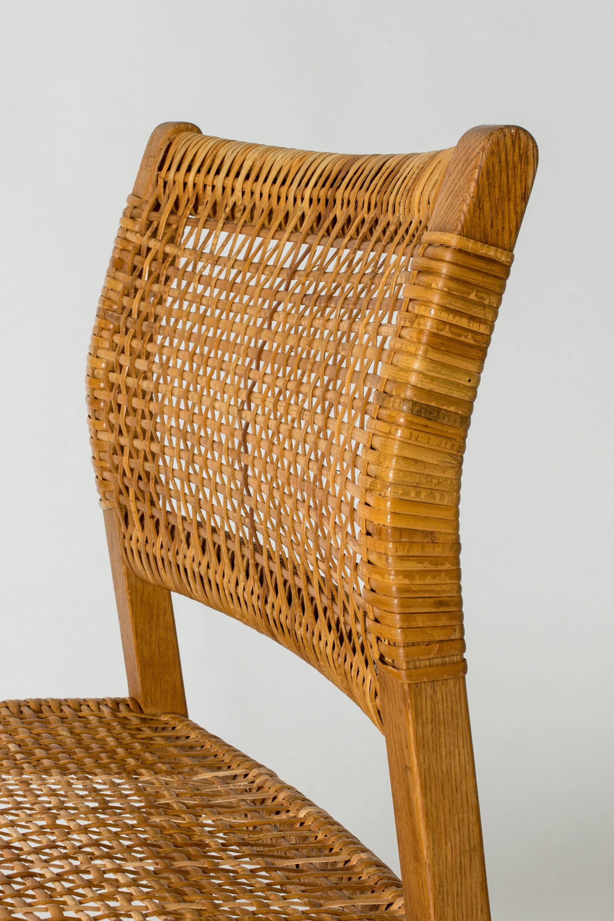 Set of six Midcentury Rattan Dining chairs by Børge Mogensen, Denmark, 1960s 3