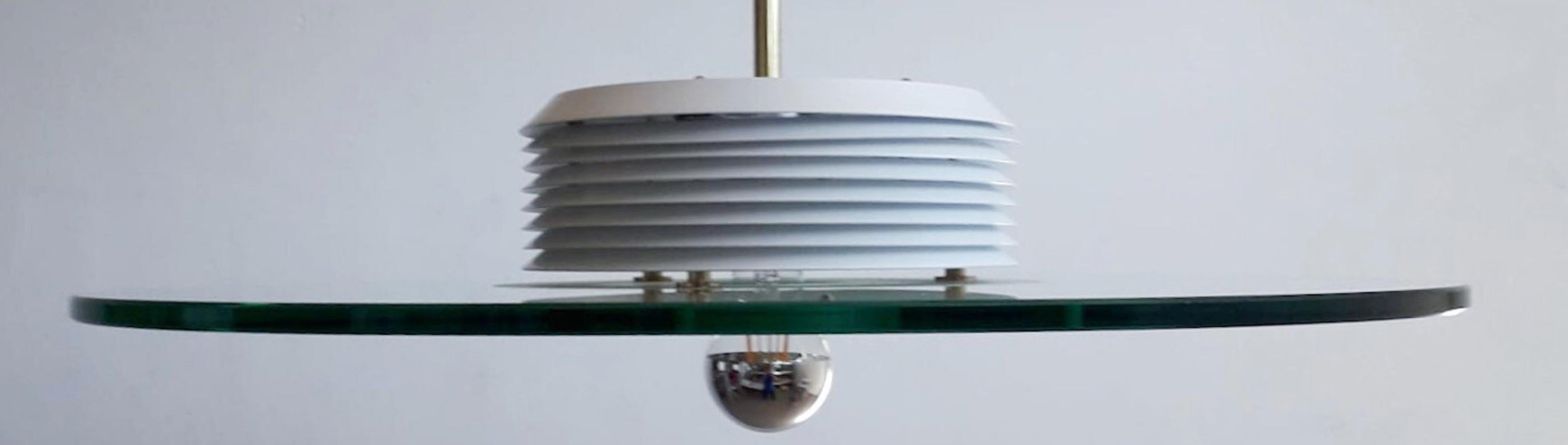 Glass Set of Six Midcentury Semi Flush Mounts by Fratelli Martini . Italy, 1970's. For Sale