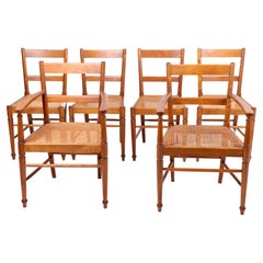 Set of Six Mid-Century Swedish Side Chair with French Cane by Nordiska Kompaniet