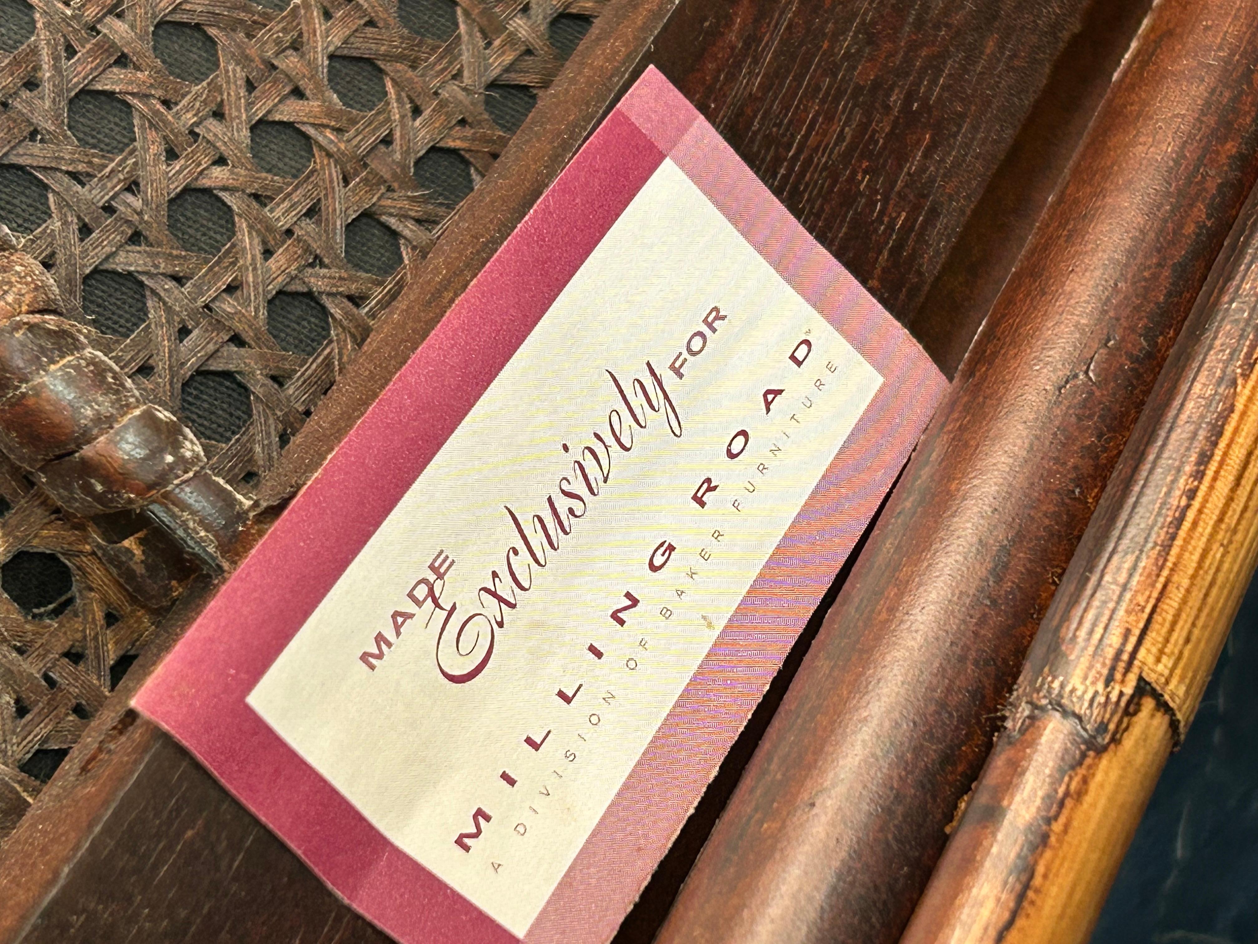 Sechser-Set Milling Road von Baker Furniture Rattan-Esszimmerstühle im Angebot 5