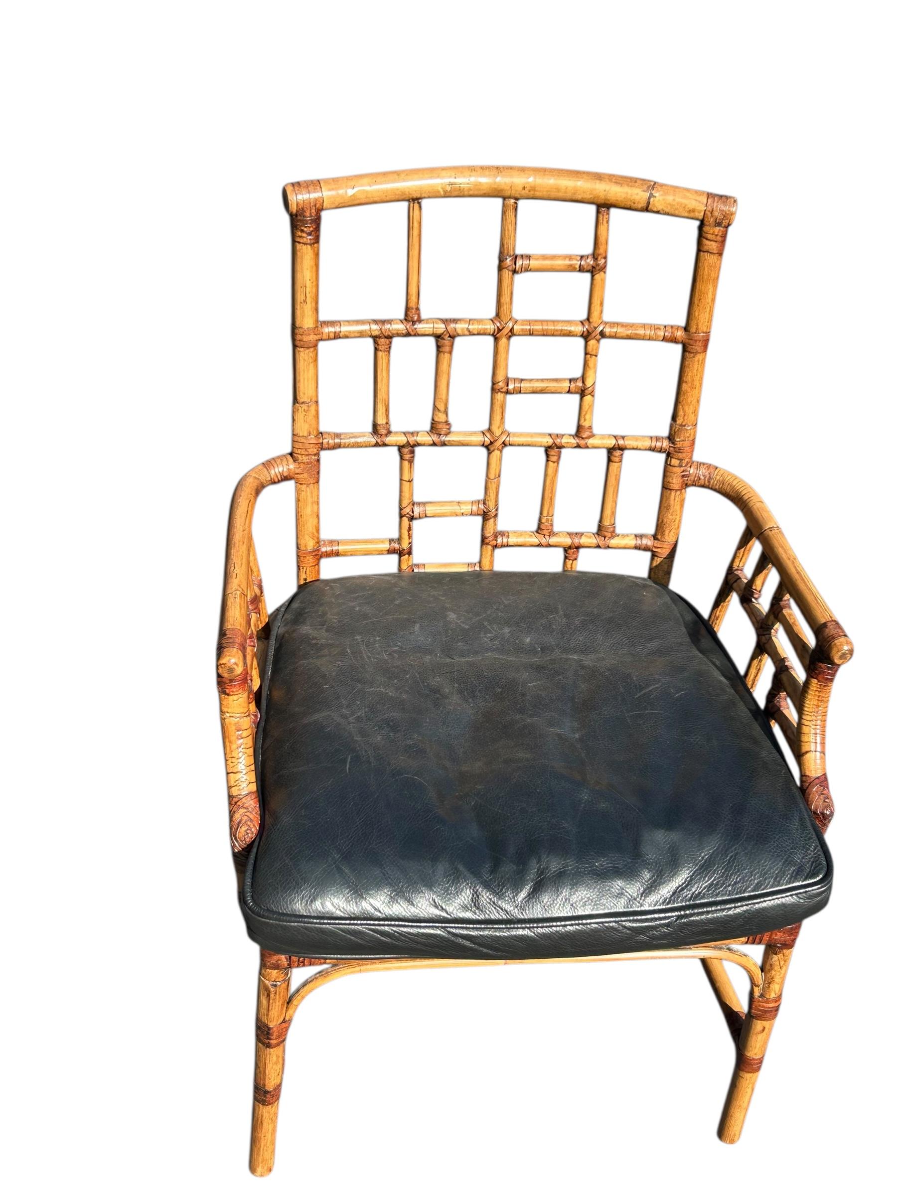 Sechser-Set Milling Road von Baker Furniture Rattan-Esszimmerstühle im Angebot 7