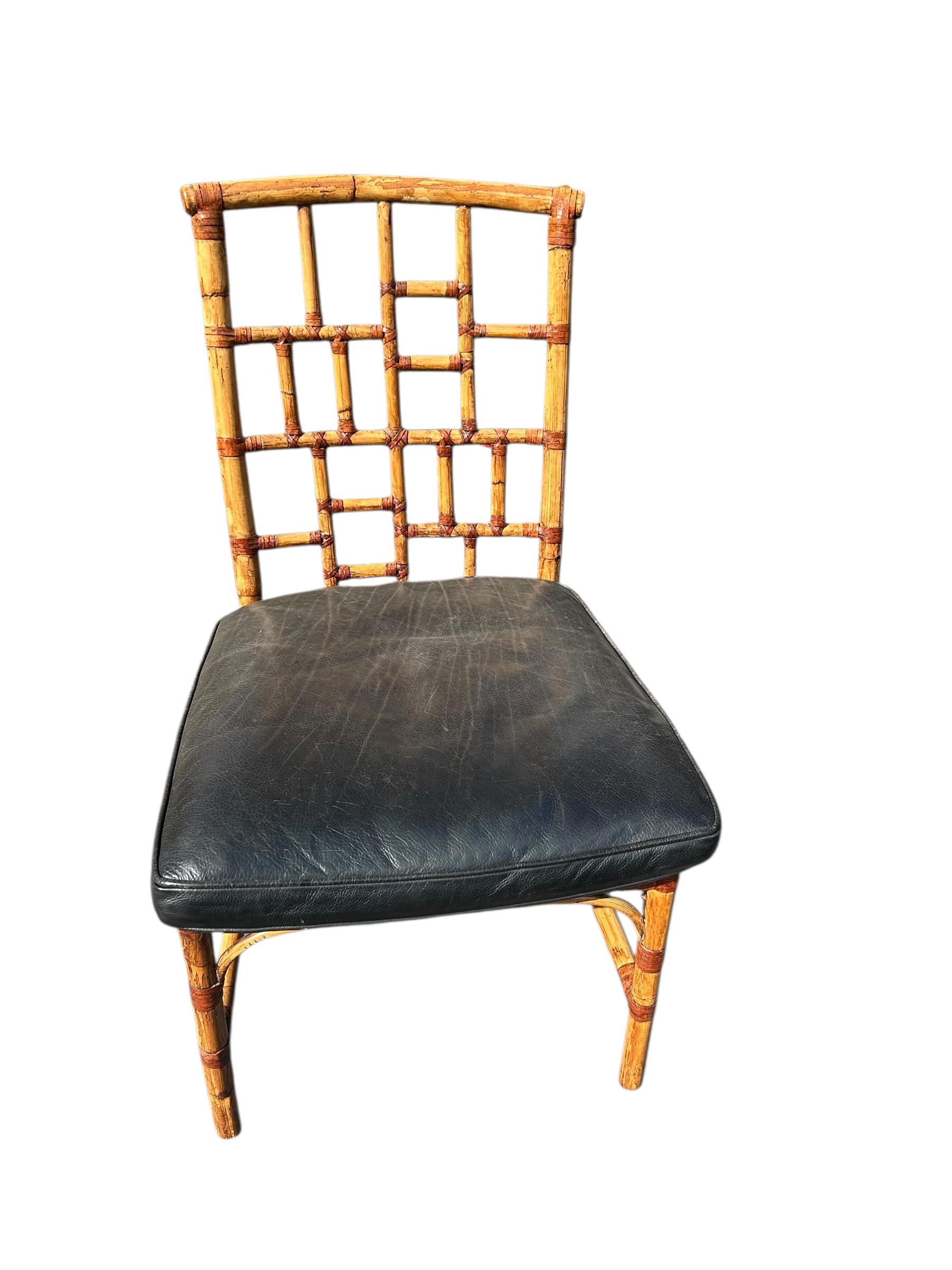 Sechser-Set Milling Road von Baker Furniture Rattan-Esszimmerstühle im Angebot 1