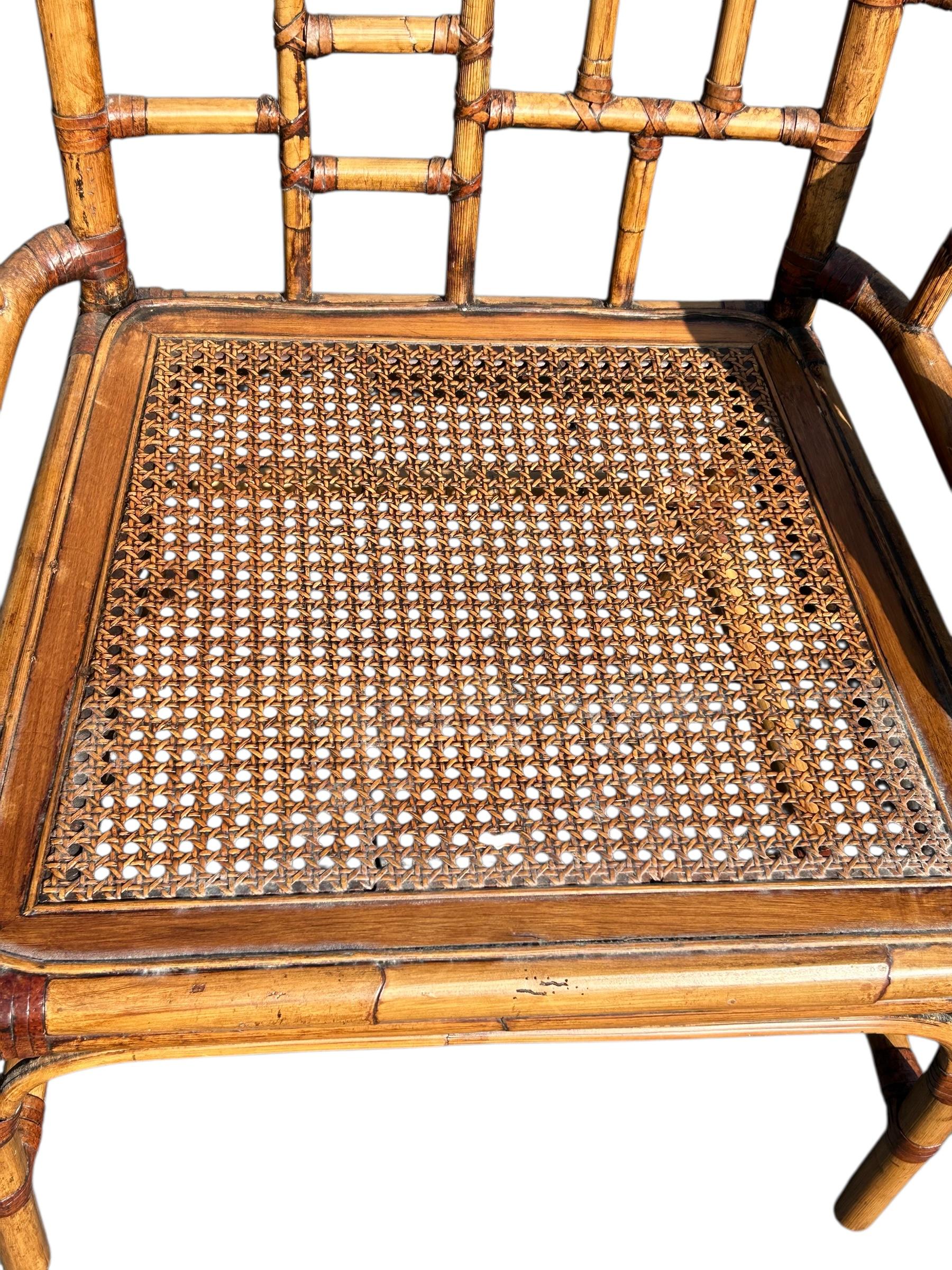 Sechser-Set Milling Road von Baker Furniture Rattan-Esszimmerstühle im Angebot 4