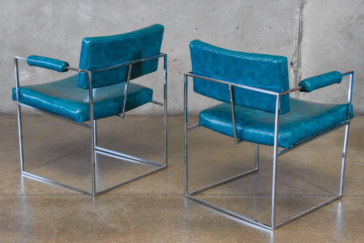 20th Century Set of Six Milo Baughman Chrome Dining Chairs