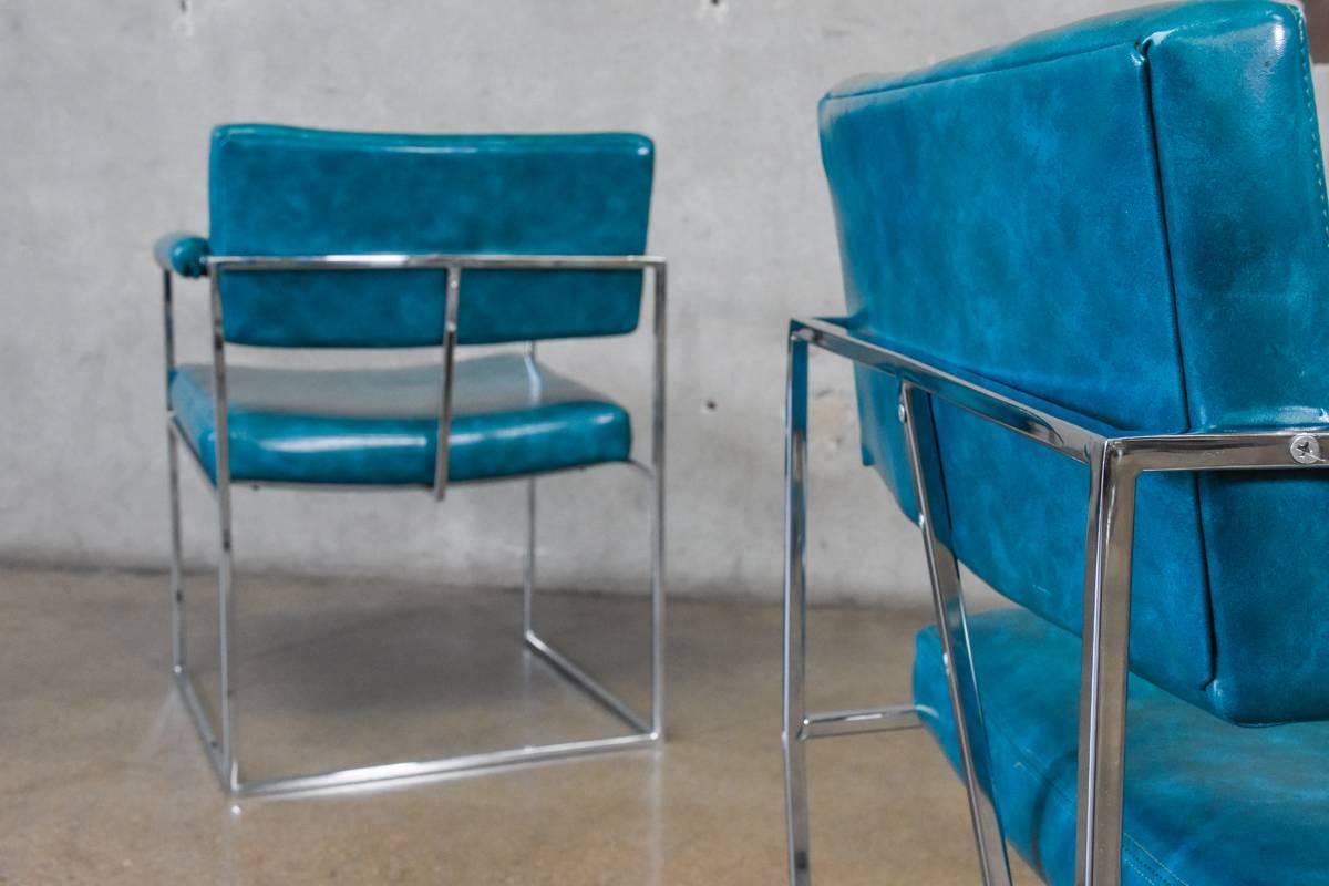 Set of Six Milo Baughman Chrome Dining Chairs 1