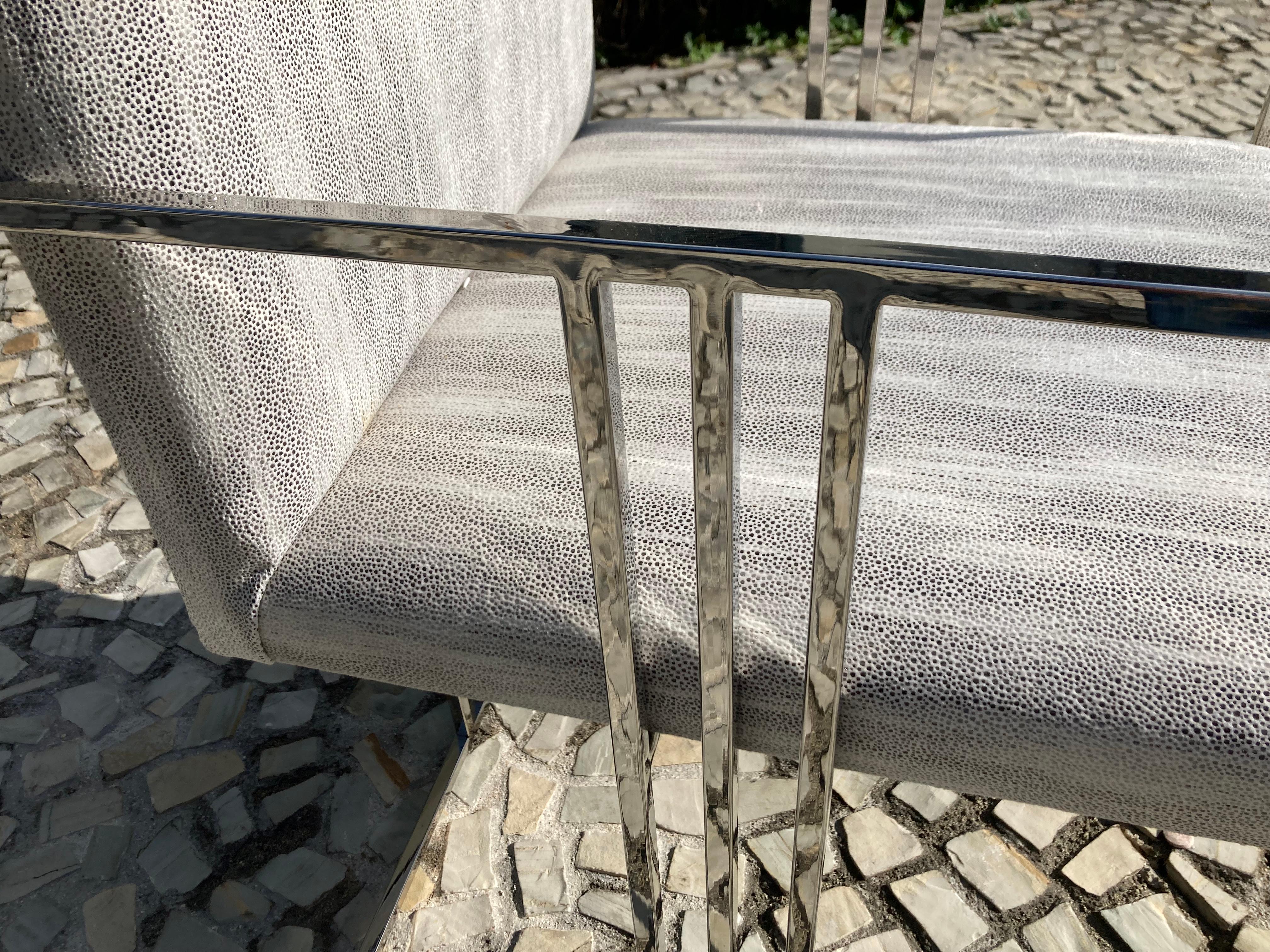 Set of Six Milo Baughman Chrome Dining Chairs In Good Condition For Sale In Miami, FL