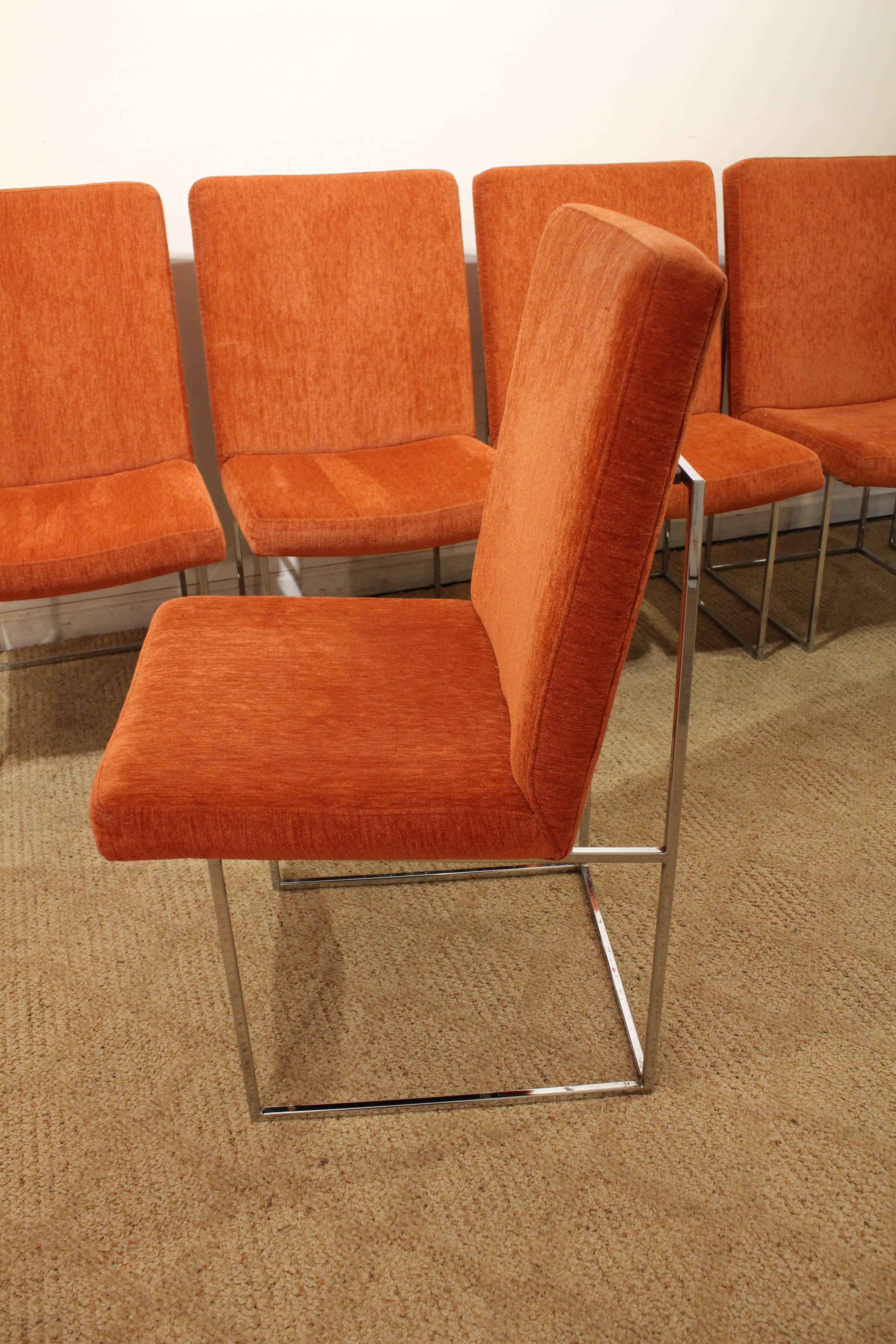 Set of Six Milo Baughman for Thayer Coggin Chrome Dining Chairs In Good Condition In Wilmington, DE