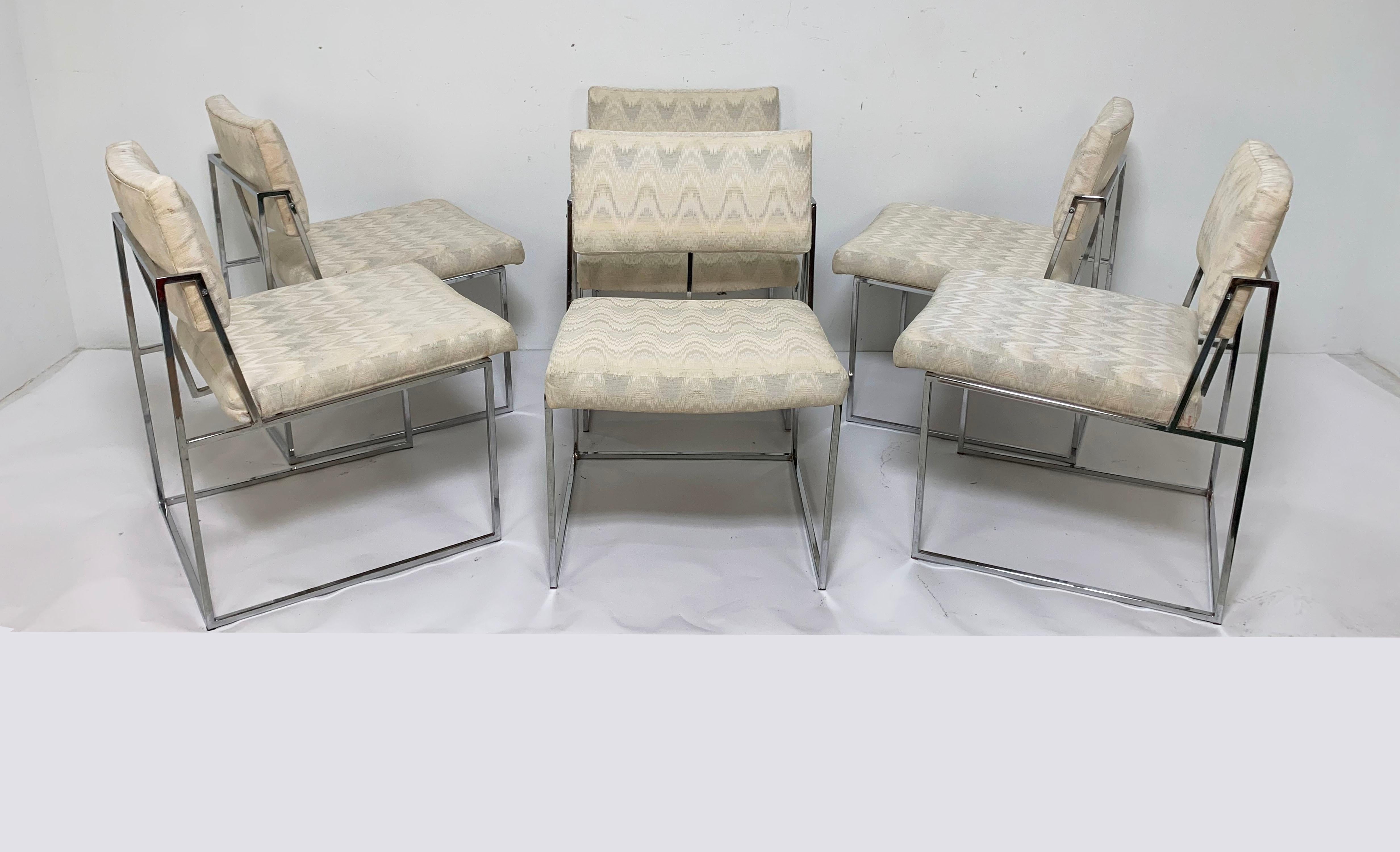 Upholstery Set of Six Milo Baughman for Thayer Coggin Dining Chairs, circa 1960s